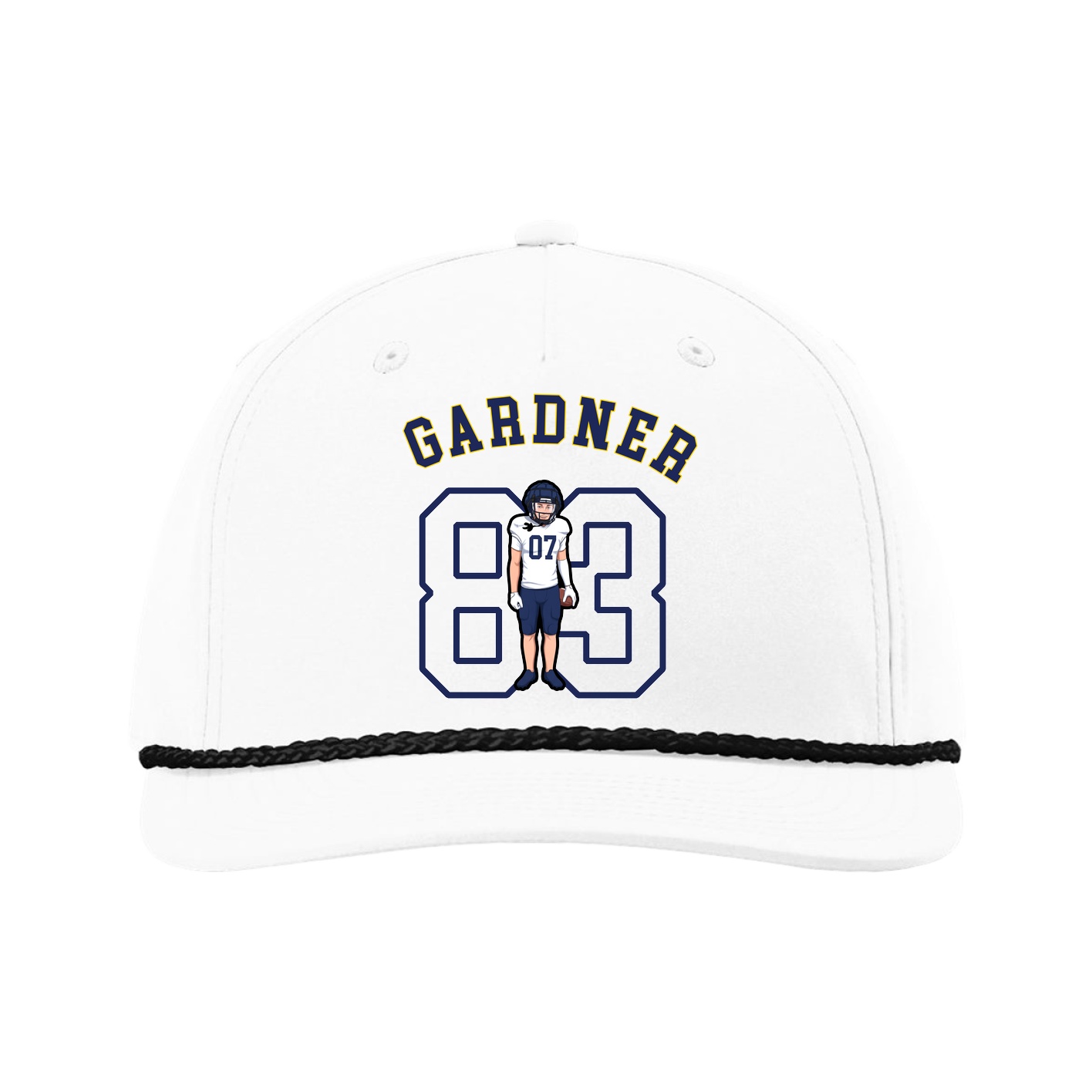 Five-Panel Classic Rope Cap — Shirsey Arch in White