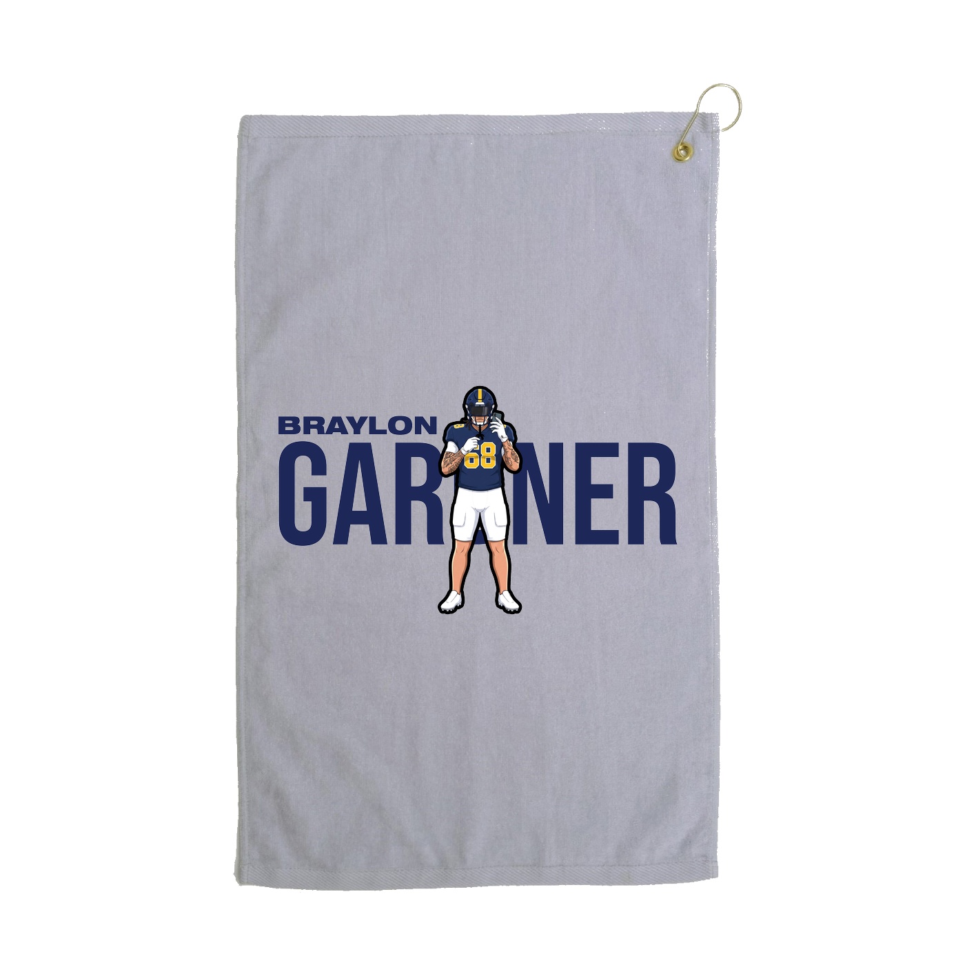 Golf Towel — Player Name in Grey