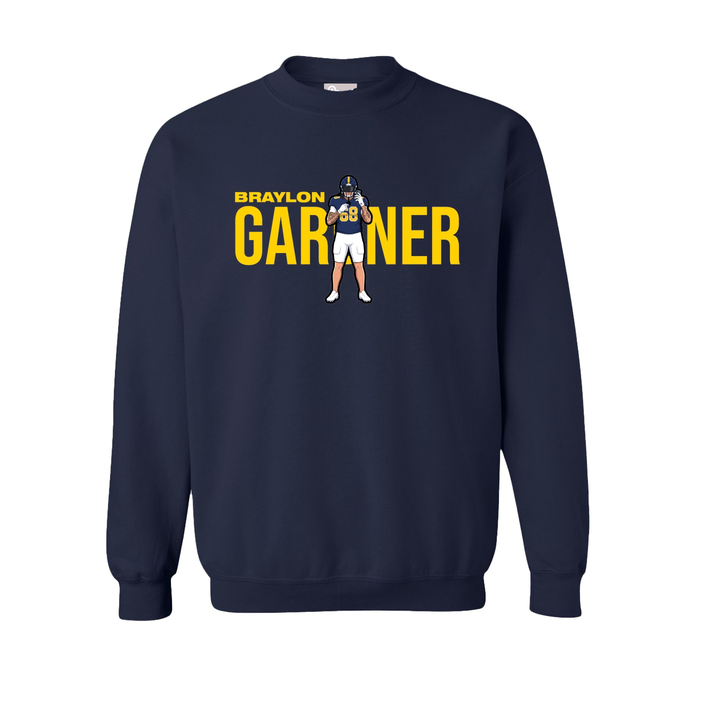 Fleece Crew — Player Name in Navy