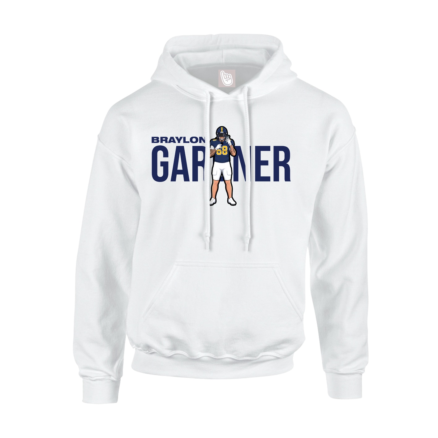 Youth Hoodie — Player Name in White