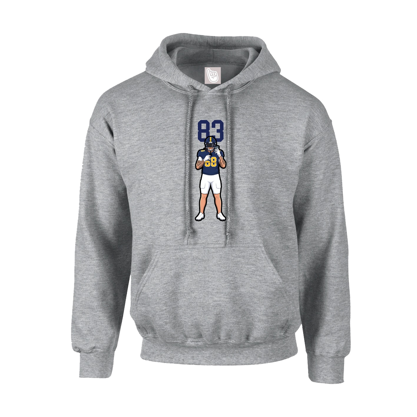 Youth Hoodie — Number Top in Grey
