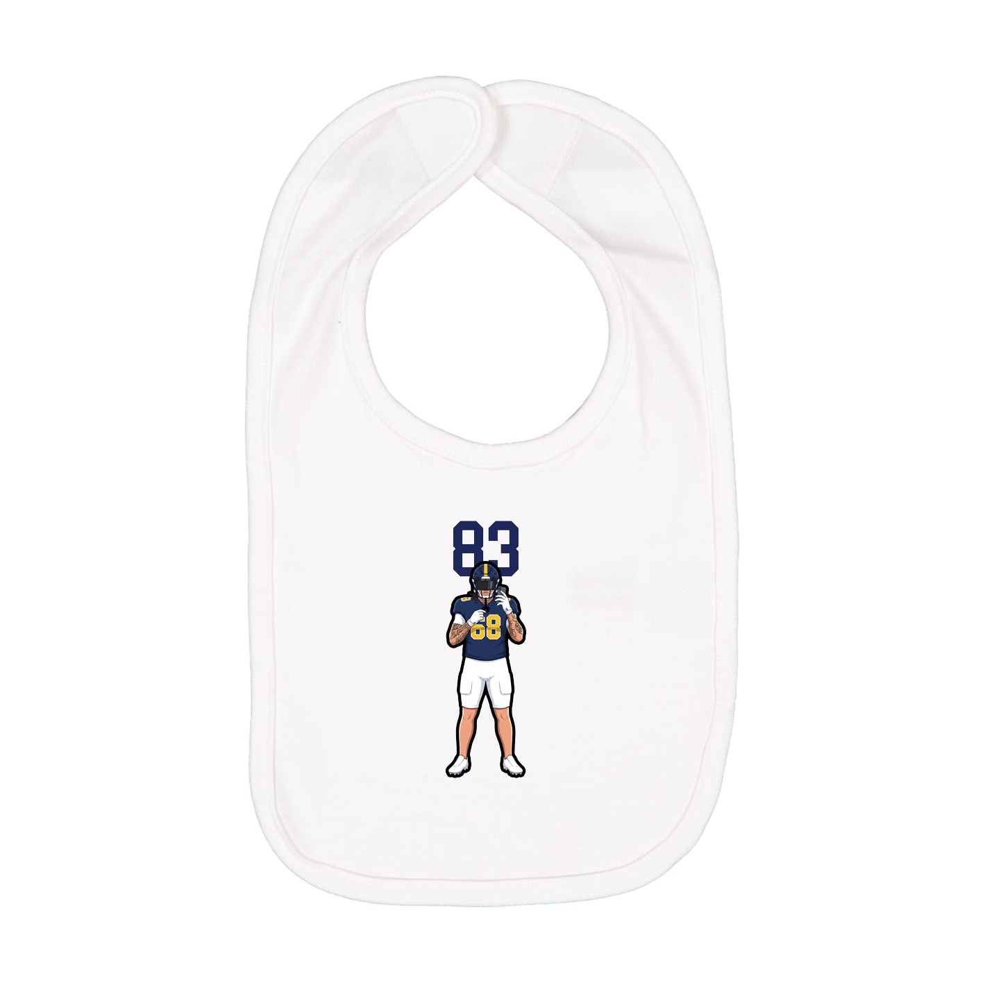 Infant Bib — Number Top in White