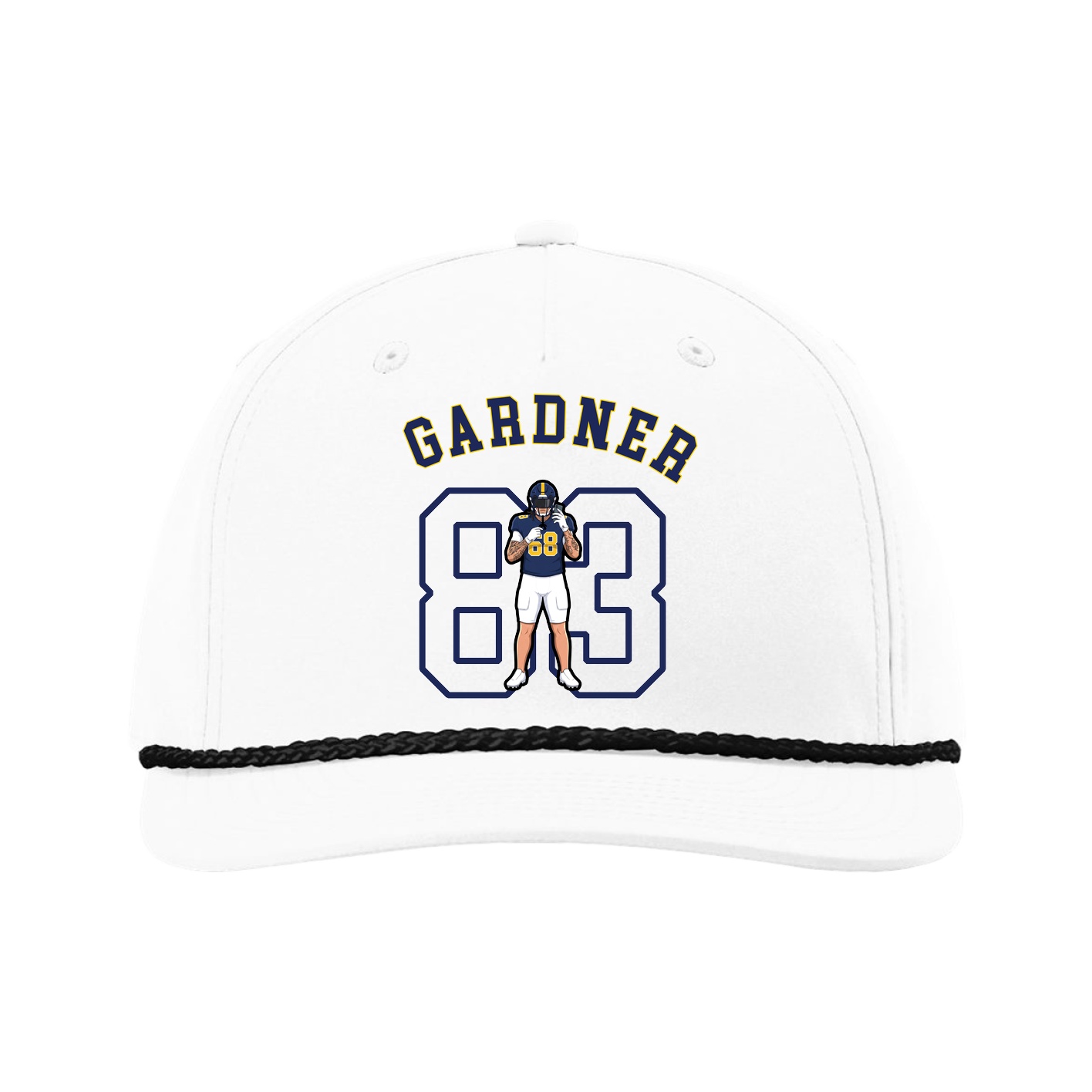 Five-Panel Classic Rope Cap — Shirsey Arch in White