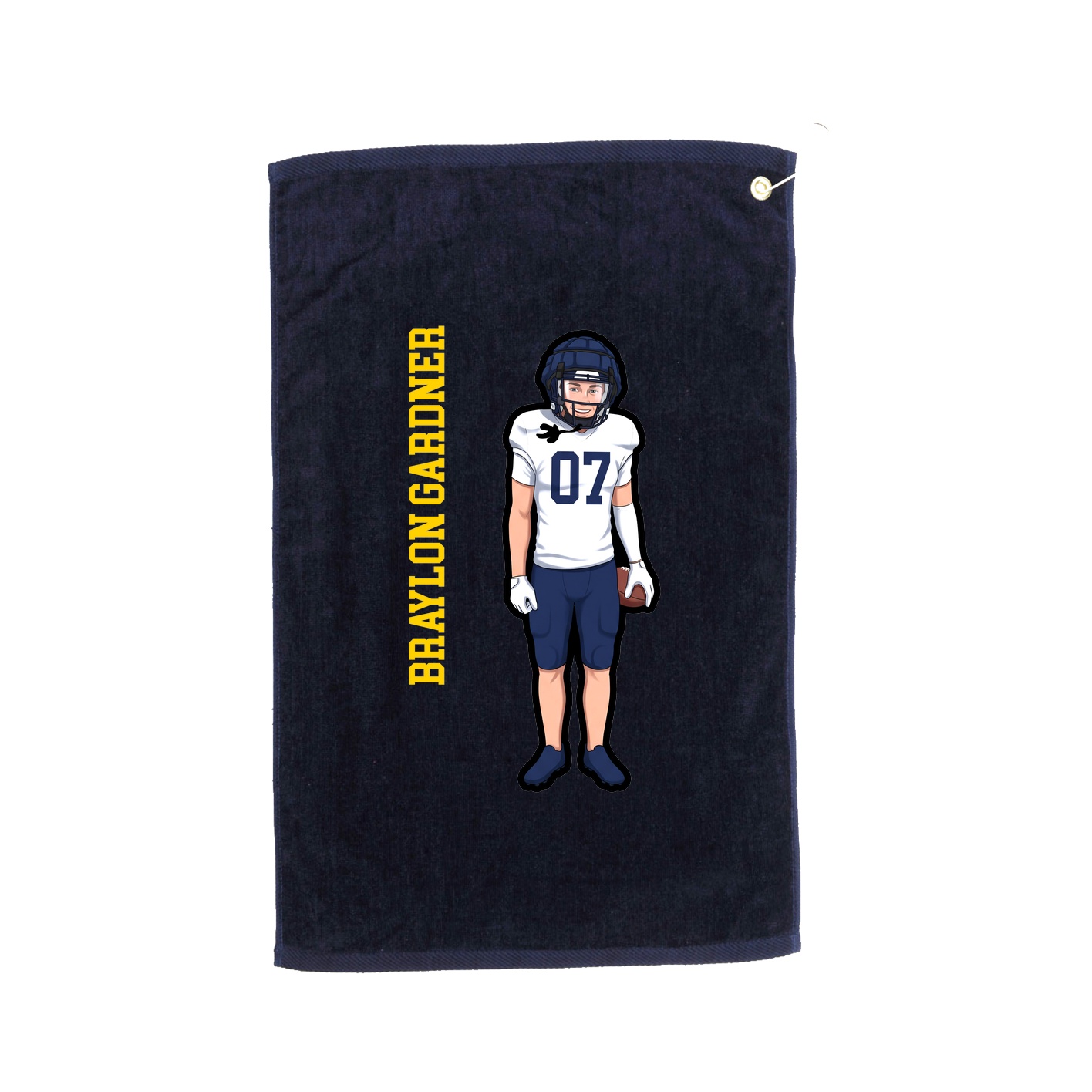 Golf Towel — Name Vertical in Navy
