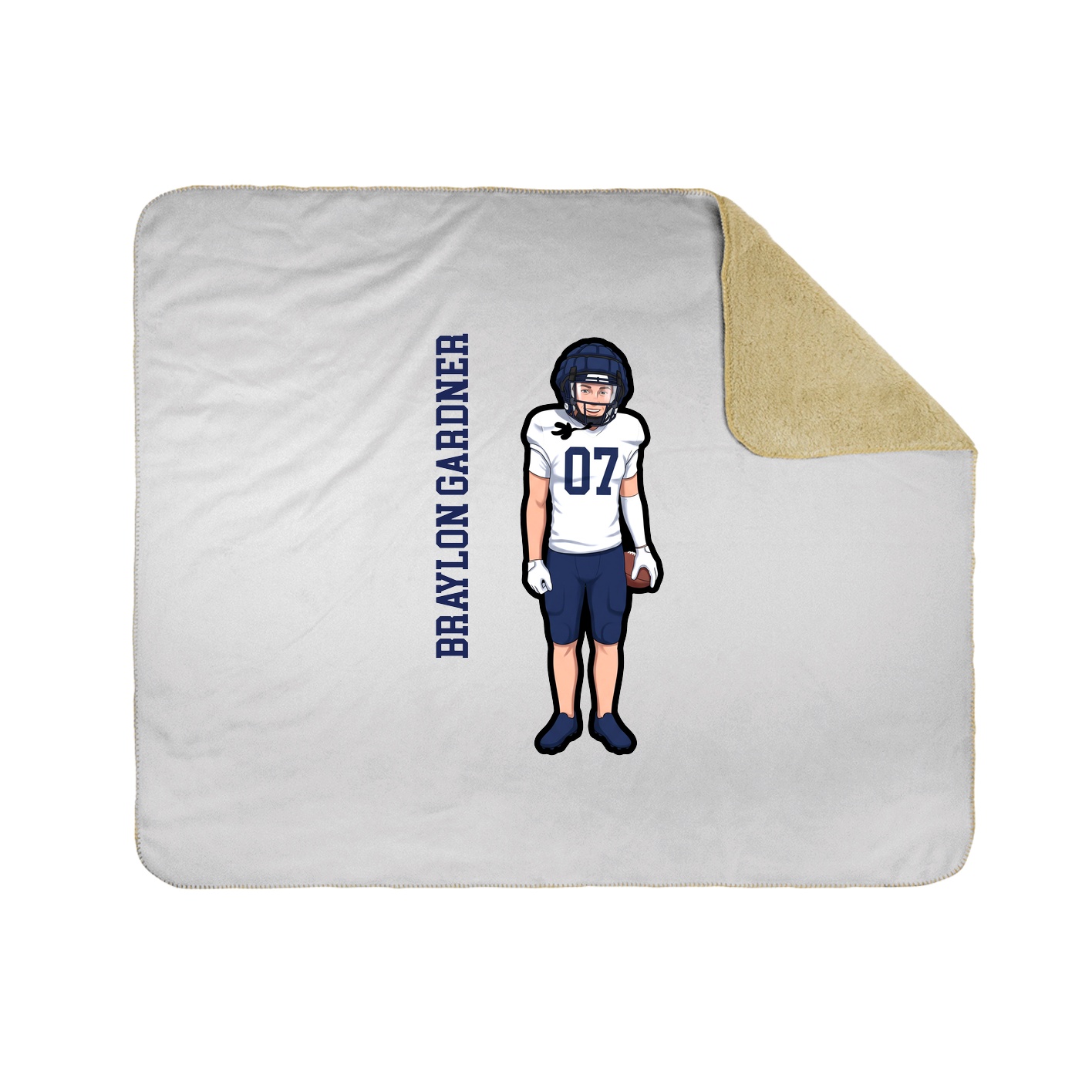 Throw Blanket — Name Vertical in White