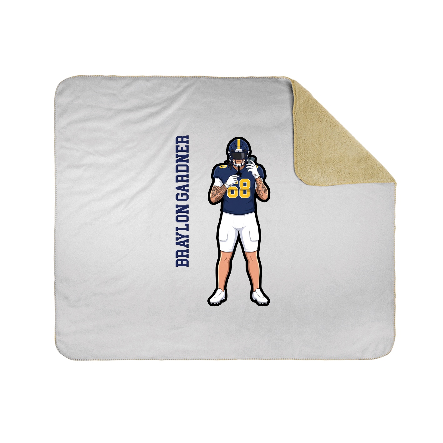 Throw Blanket — Name Vertical in White