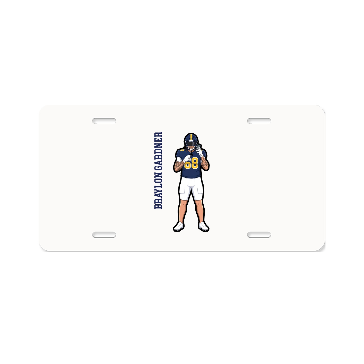 License Plate — Name Vertical in Classic