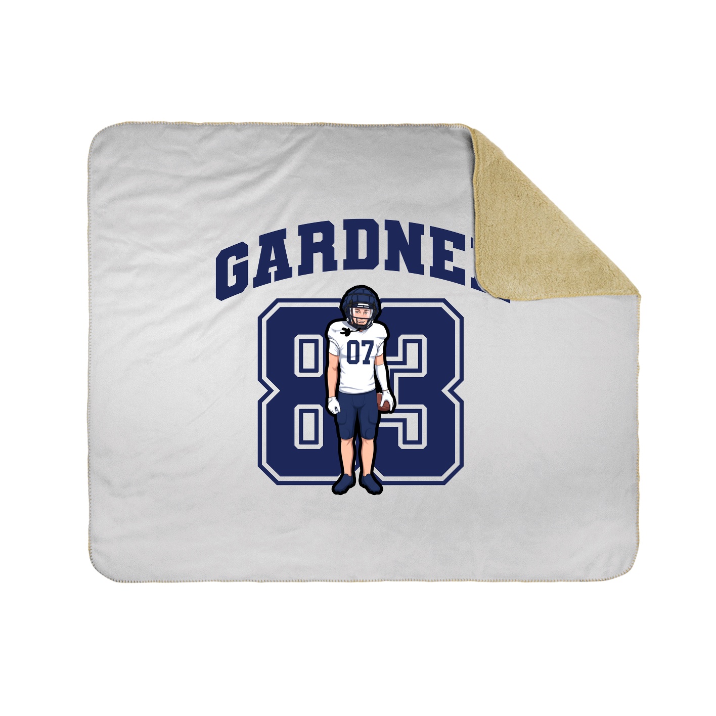 Throw Blanket — Number in White
