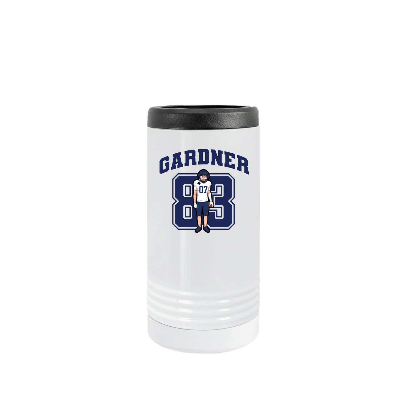 Slim Beverage Holder — Number in White
