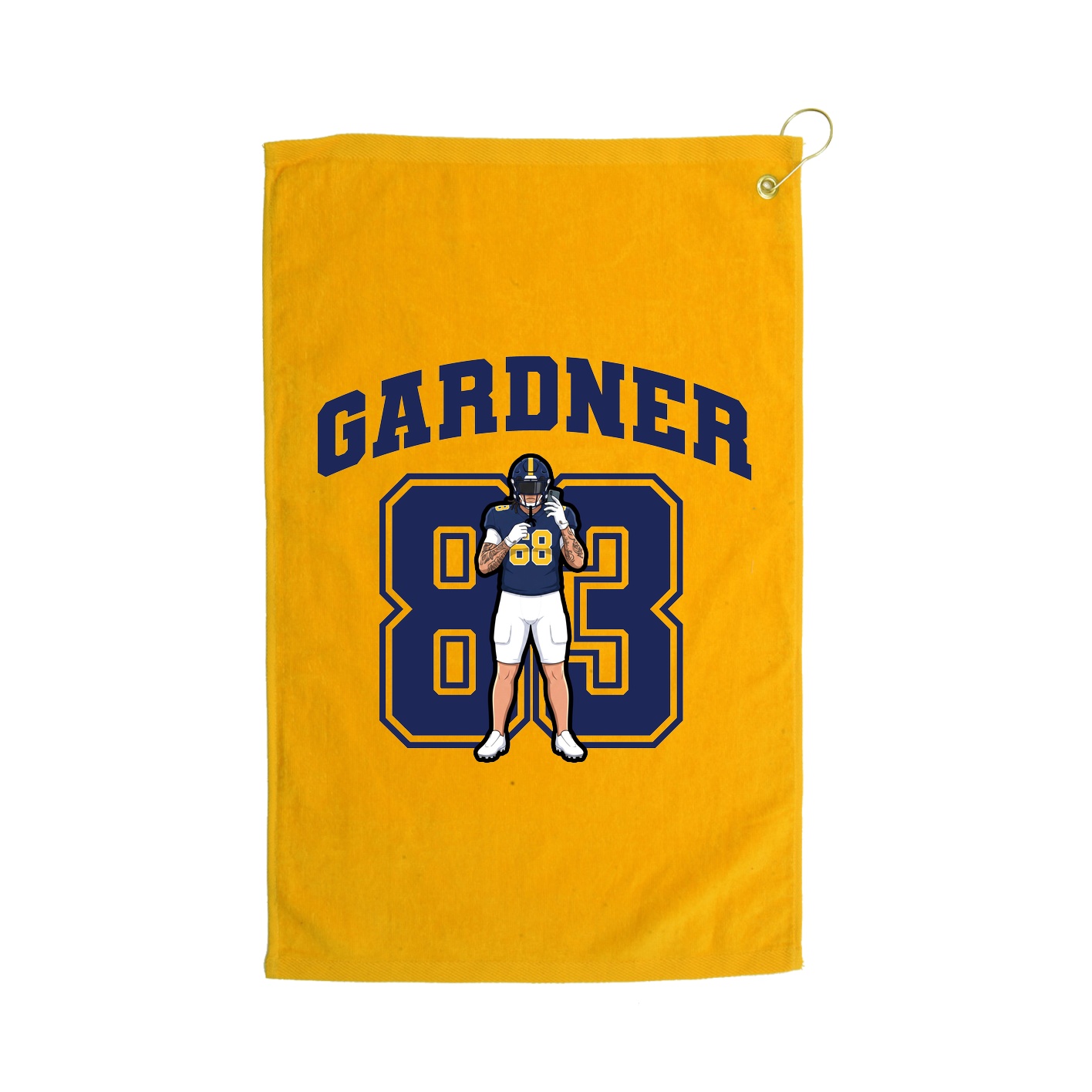 Golf Towel — Number in Gold