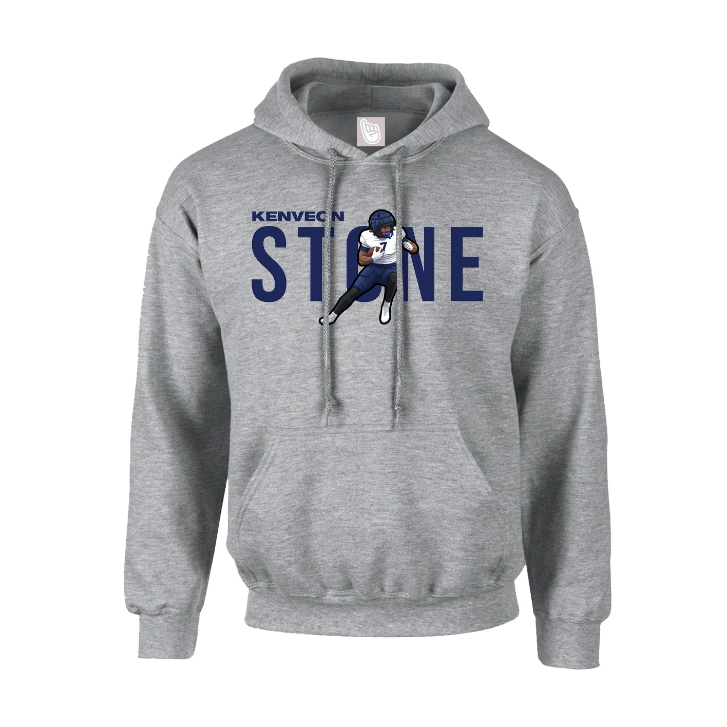 Youth Hoodie — Player Name in Grey