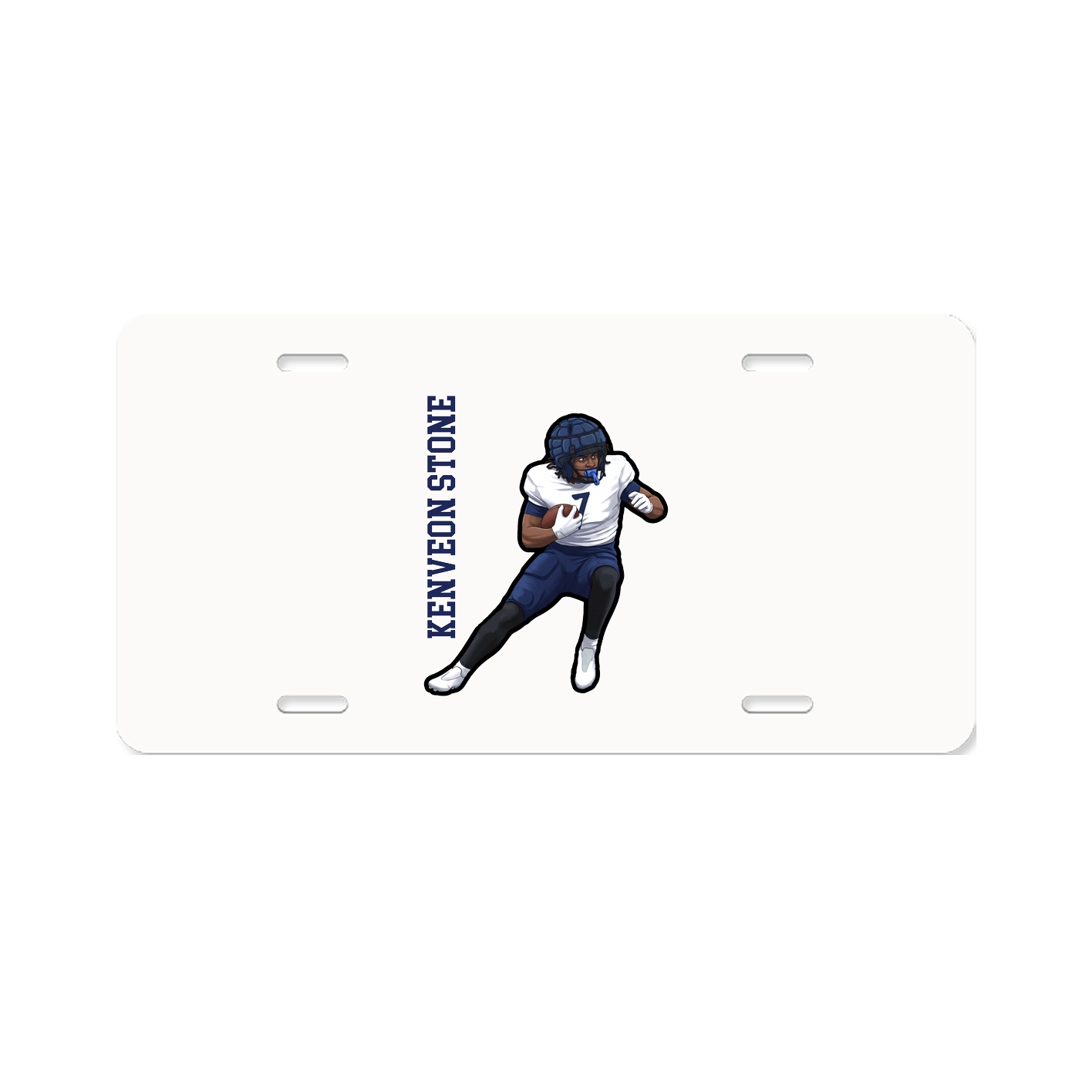 License Plate — Name Vertical in Classic