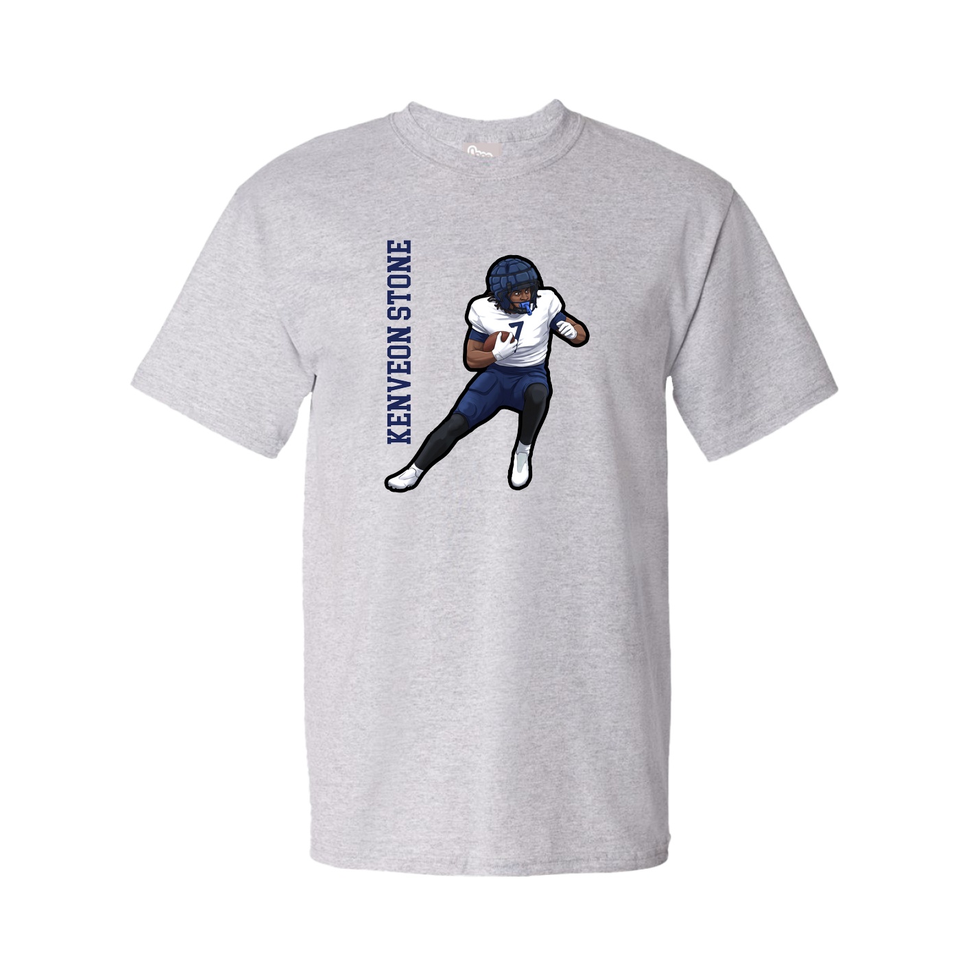 Tee — Name Vertical in Grey