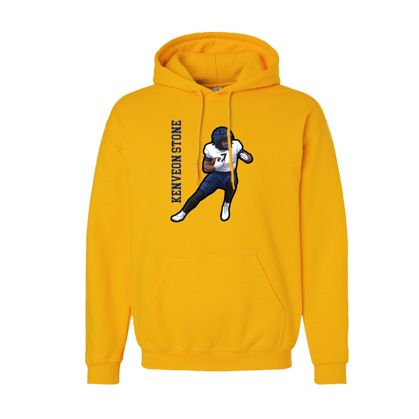 Youth Hoodie — Name Vertical in Gold