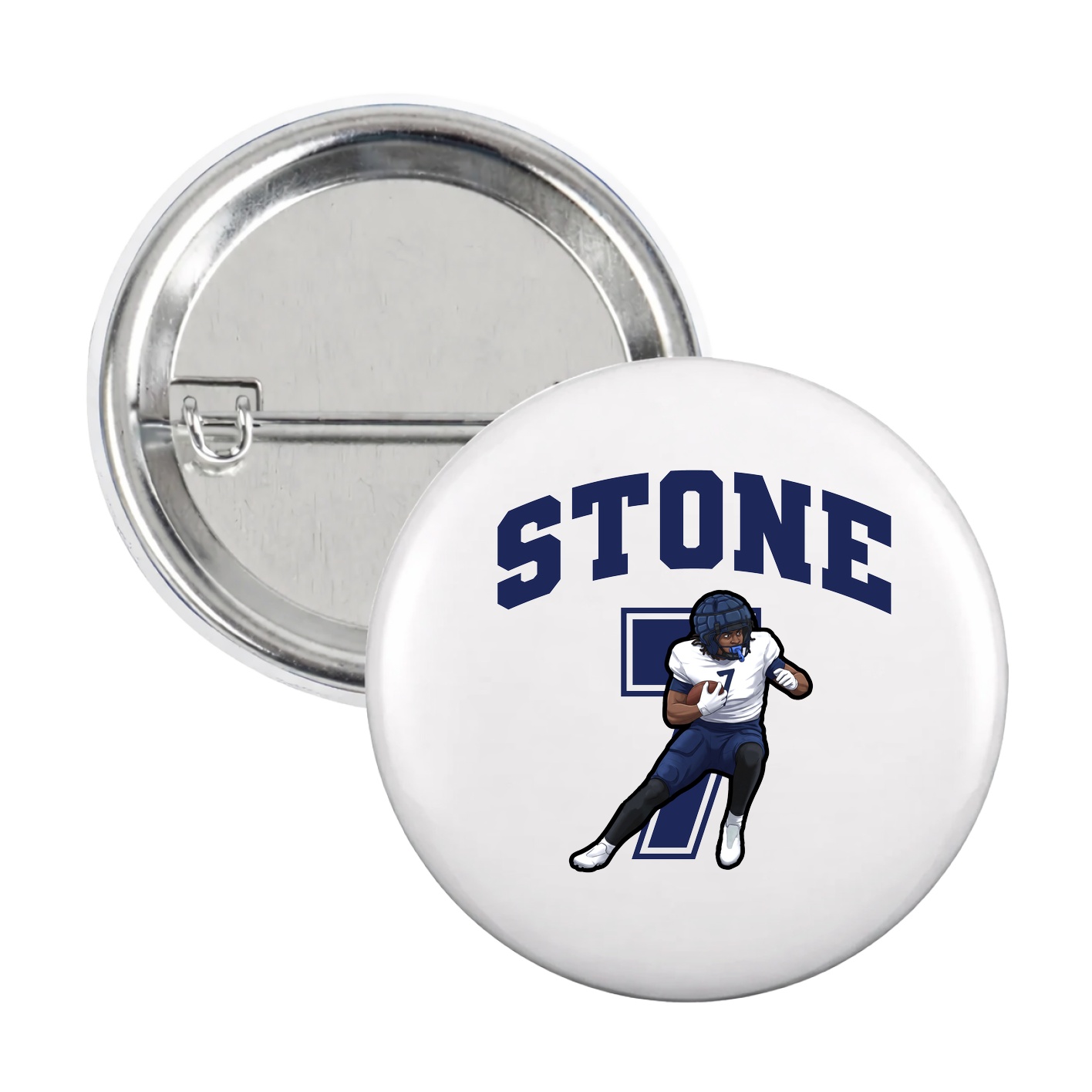 Game Day Button — Number in White