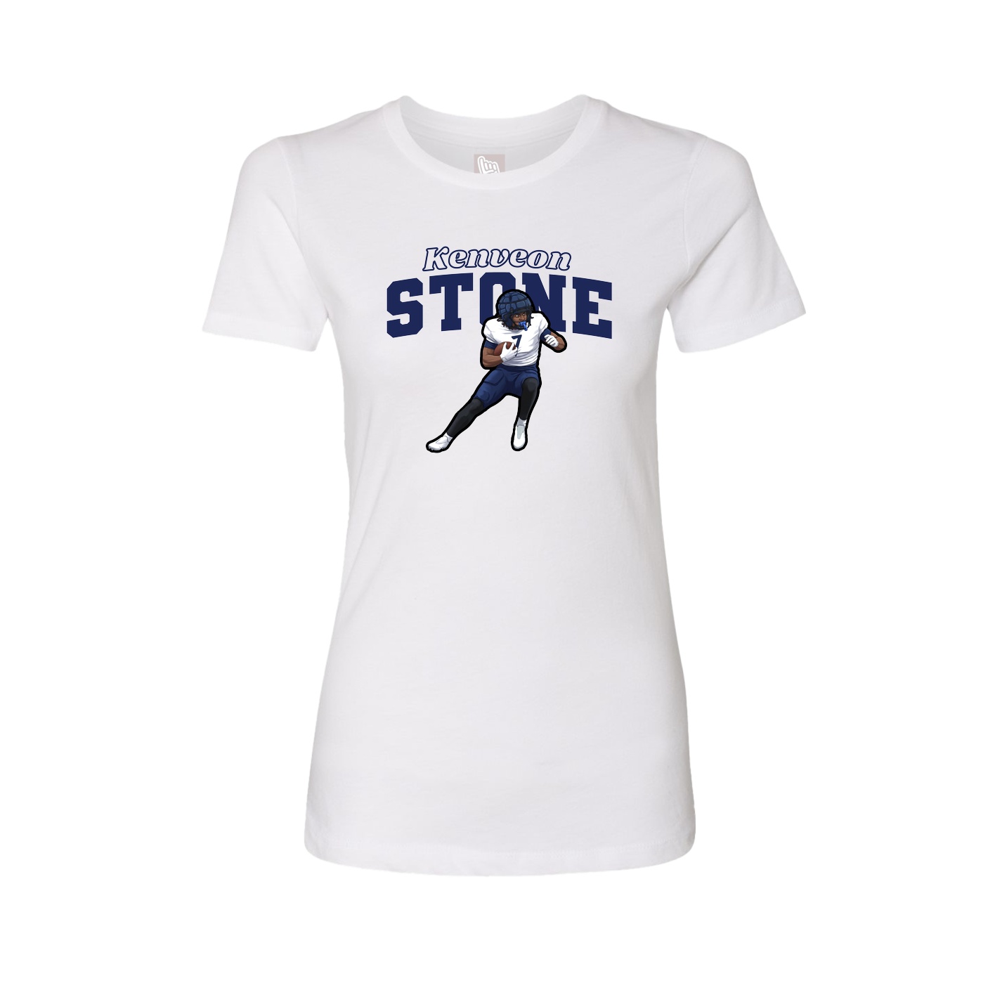Fitted Women's Tee — Name Arch in White