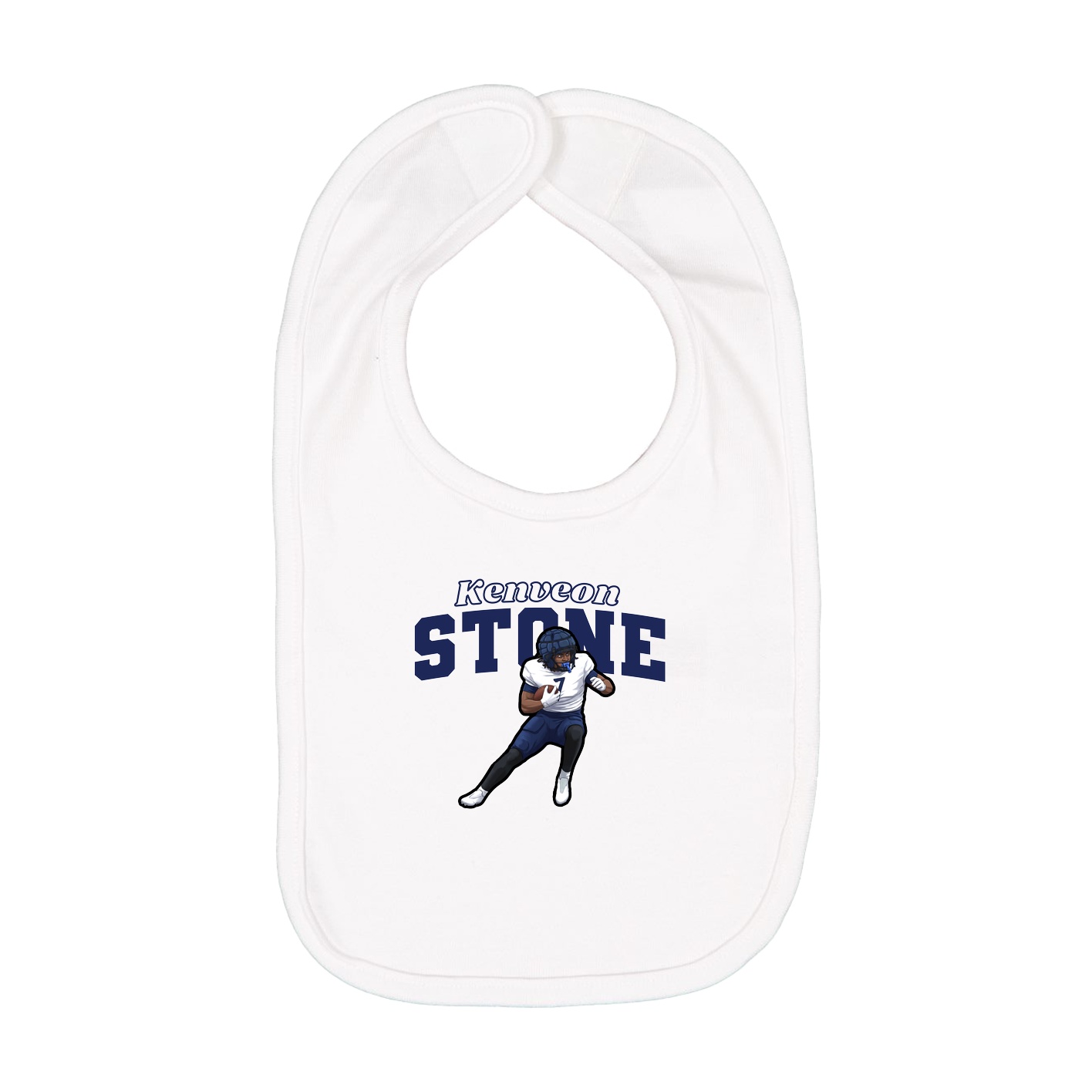 Infant Bib — Name Arch in White