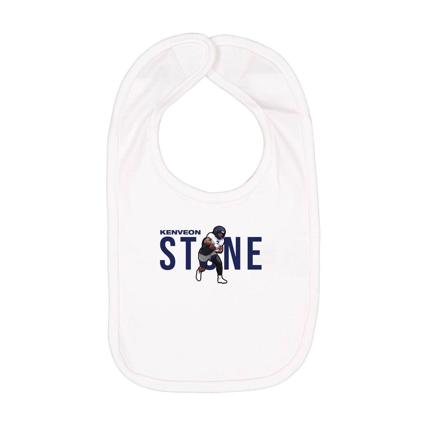 Infant Bib — Player Name in White