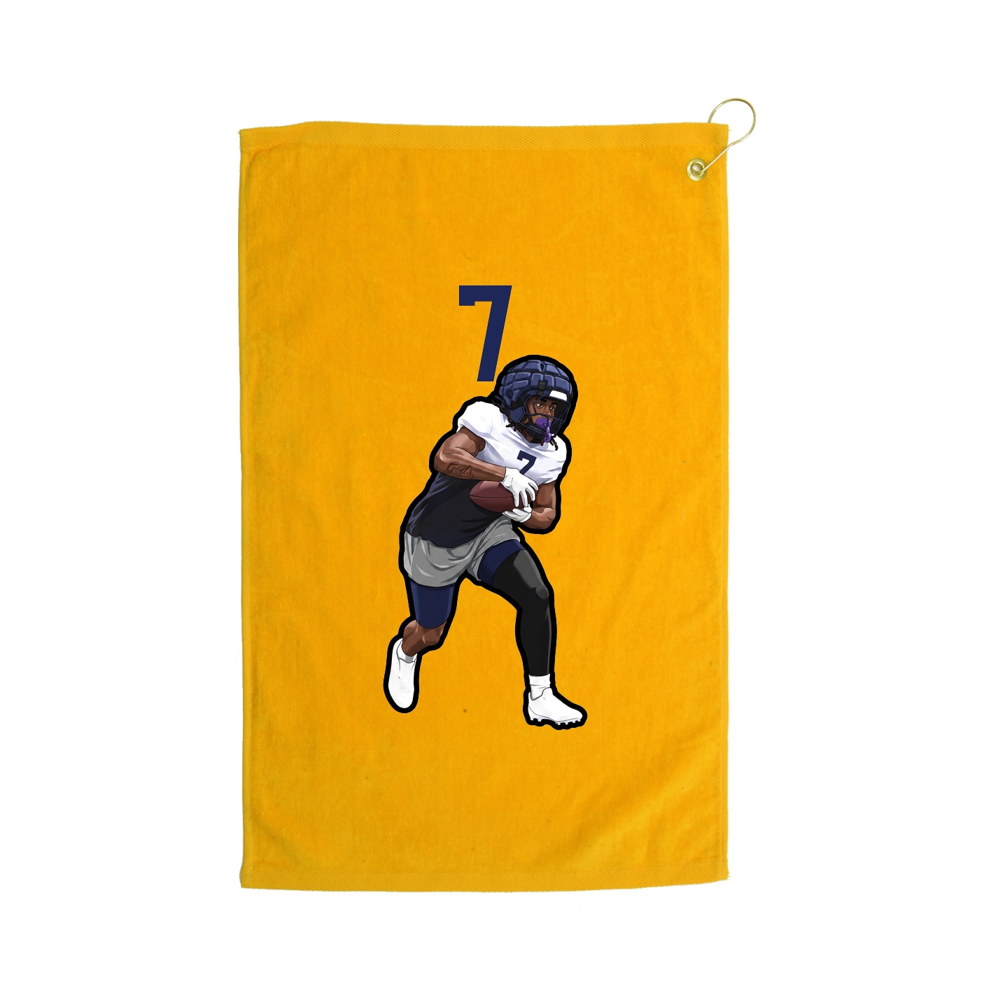 Golf Towel — Number Top in Gold