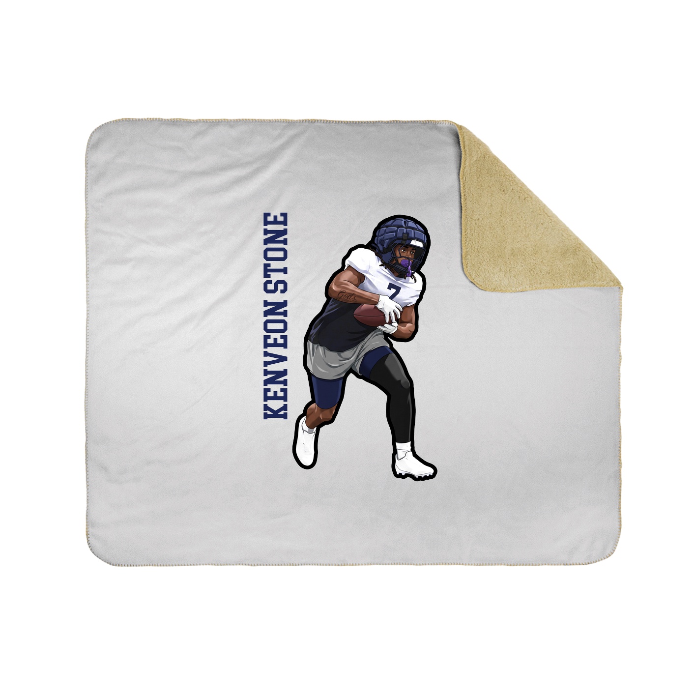 Throw Blanket — Name Vertical in White