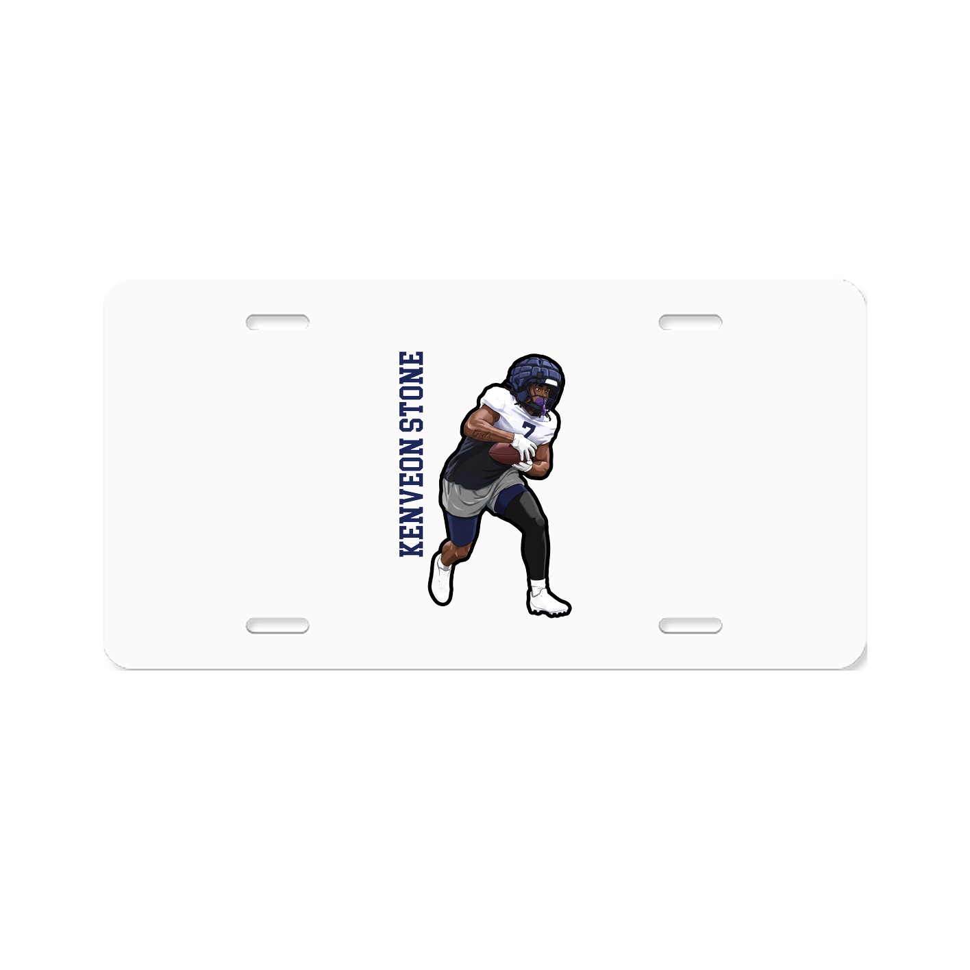 License Plate — Name Vertical in Classic
