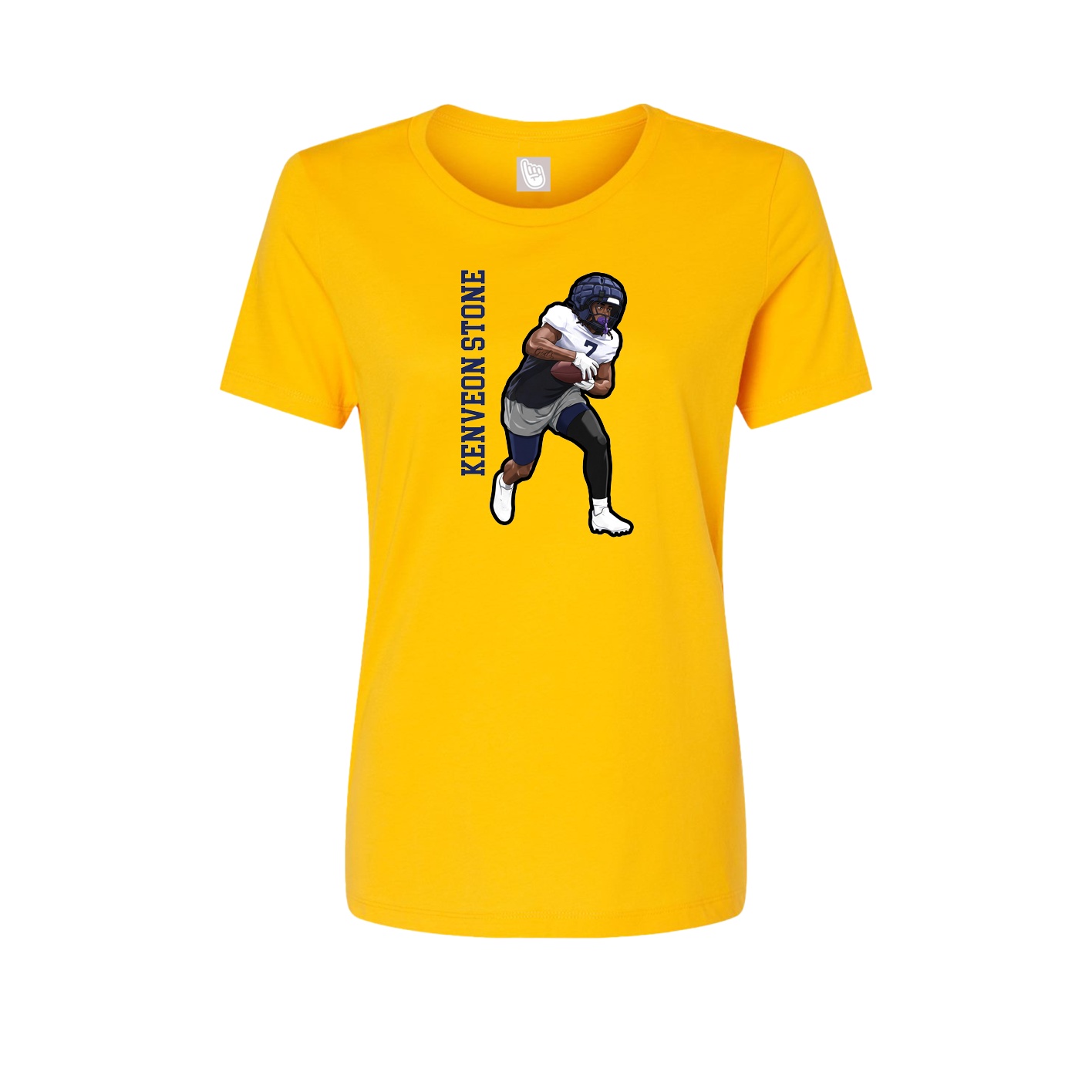 Fitted Women's Tee — Name Vertical in Gold
