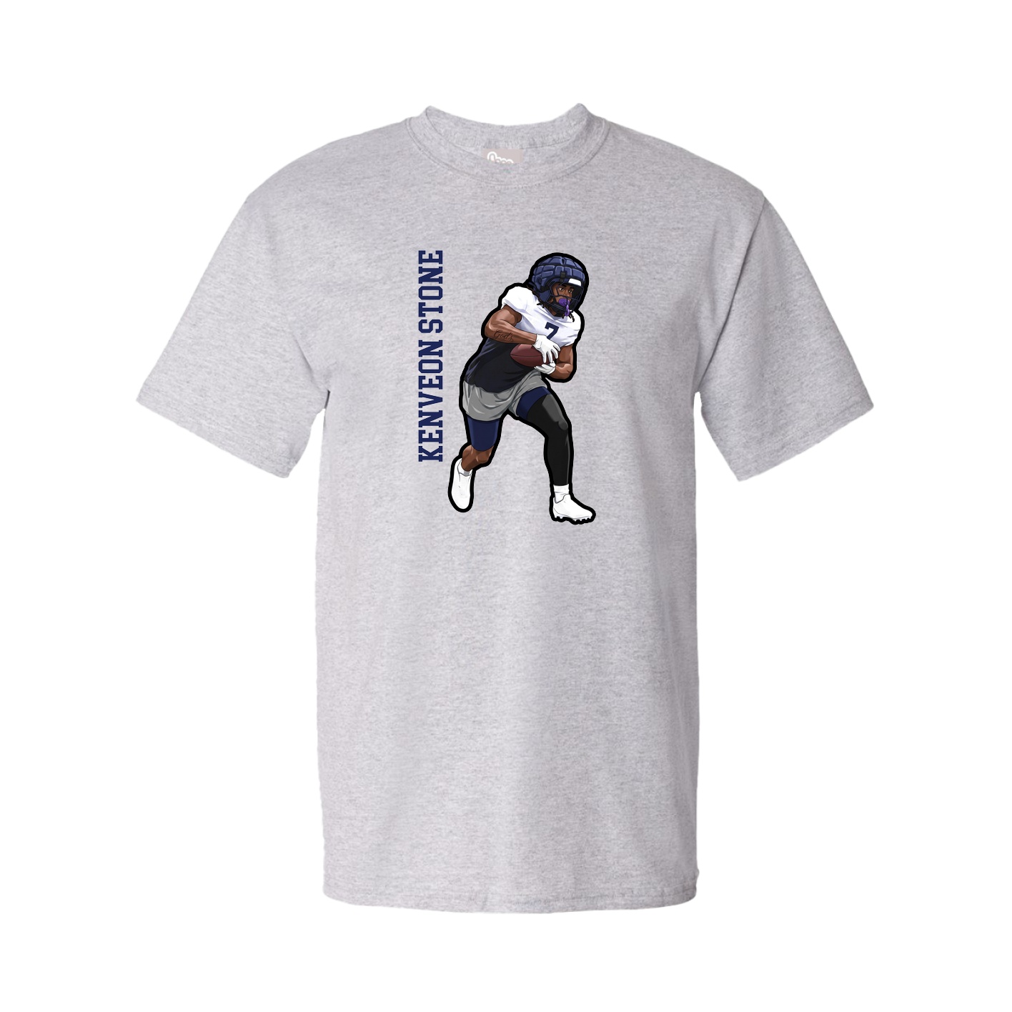 Youth Tee — Name Vertical in Grey
