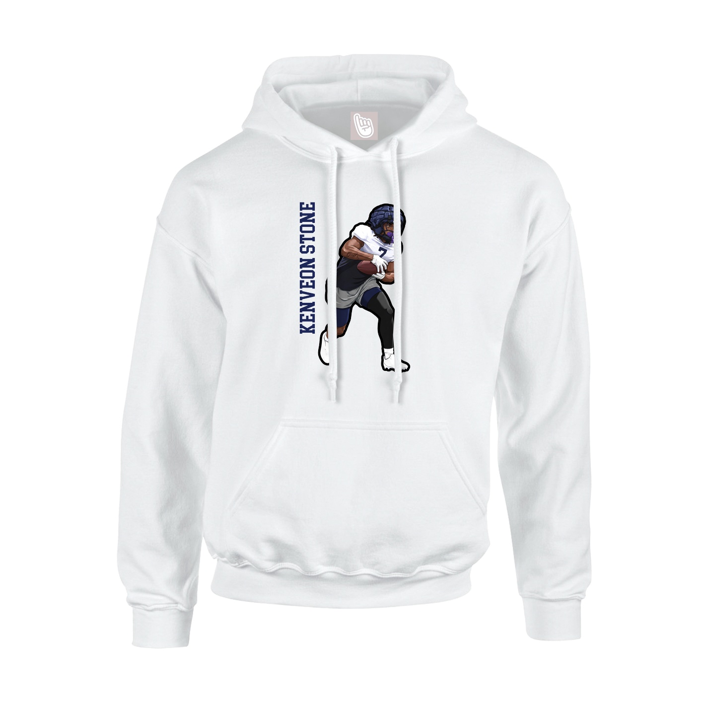 Youth Hoodie — Name Vertical in White