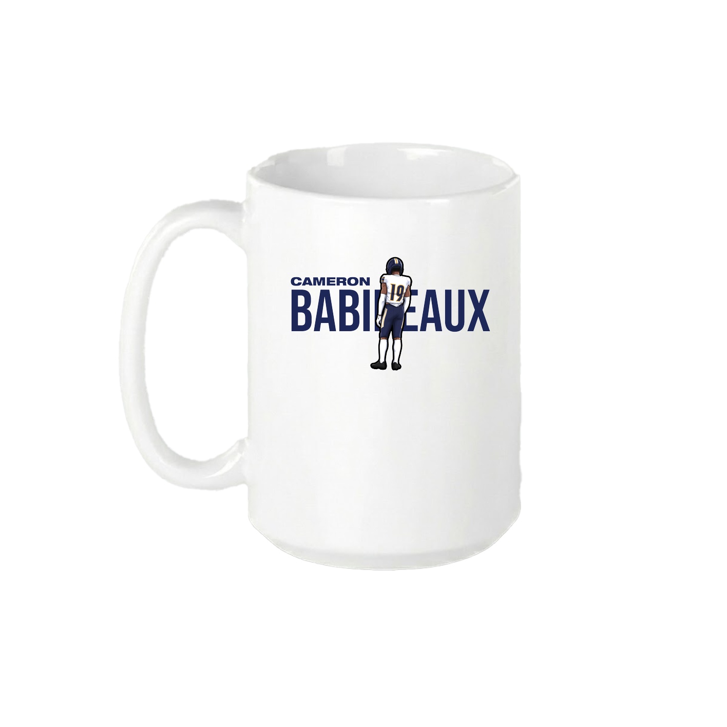 15oz Coffee Mug — Player Name in White