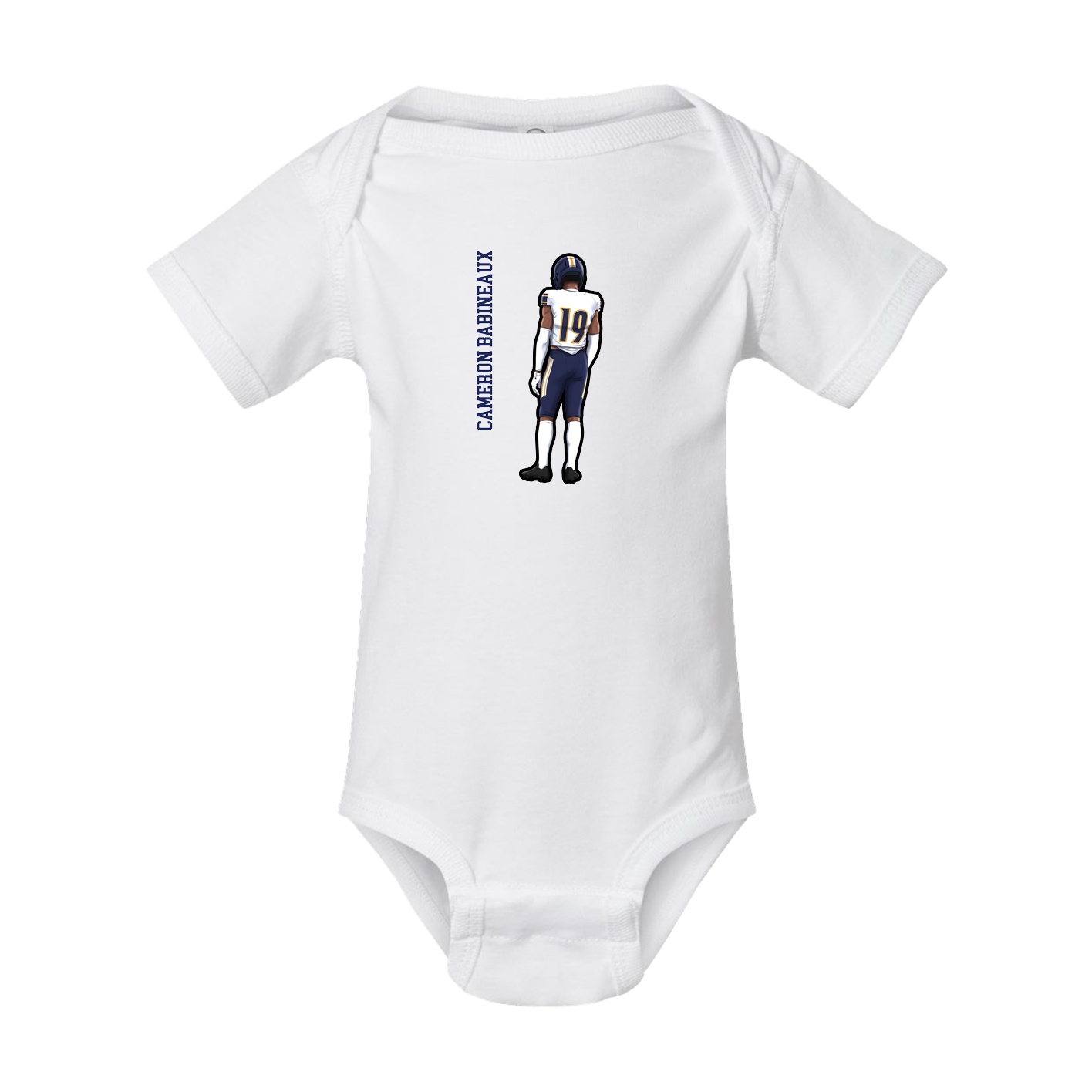 Baby Onesie — Name Vertical in White