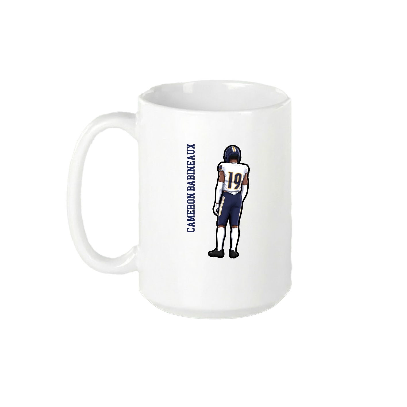 15oz Coffee Mug — Name Vertical in White