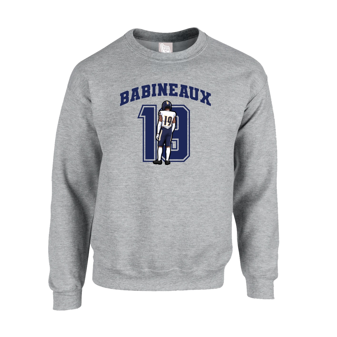 Fleece Crew — Number in Grey