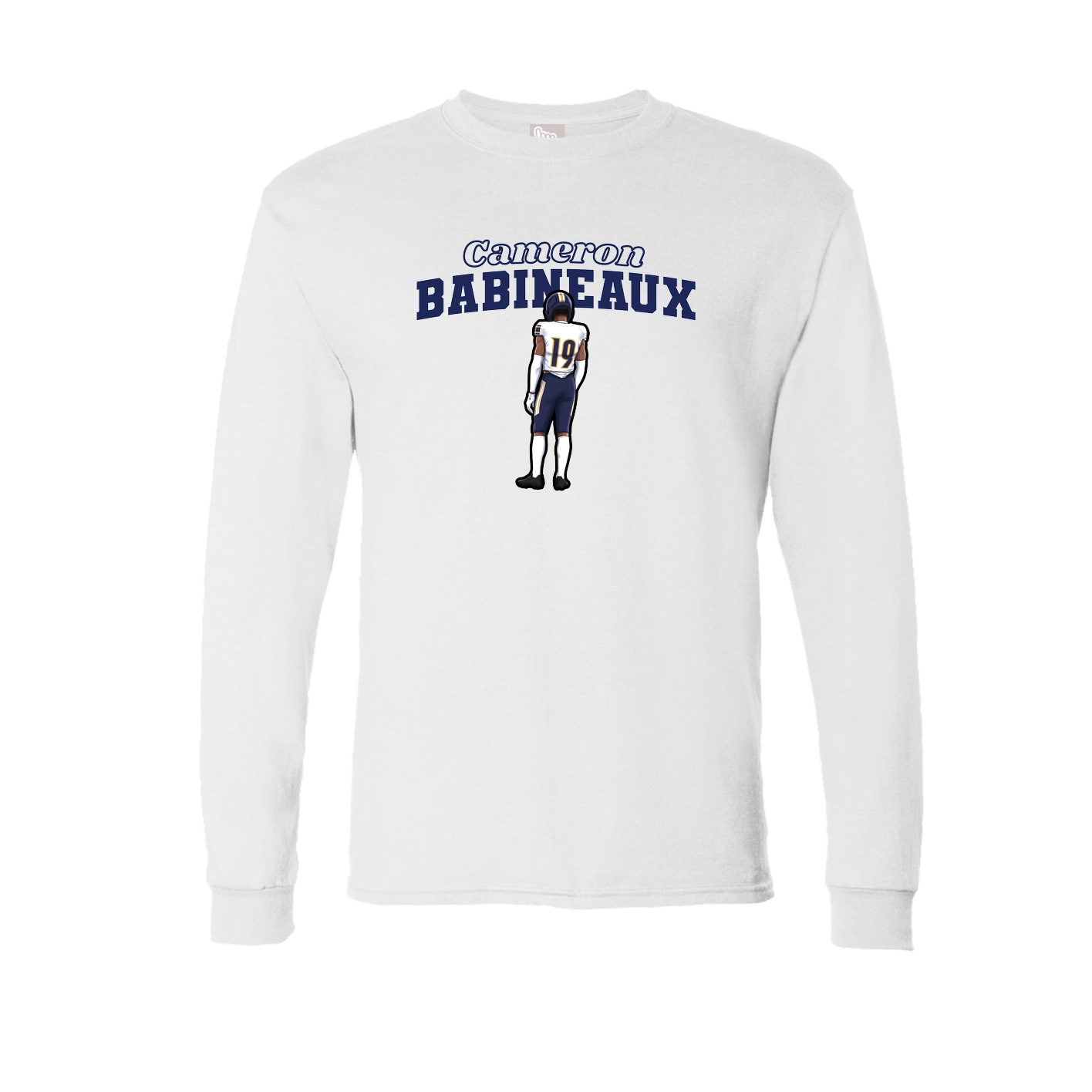 Long Sleeve Tee — Name Arch in White