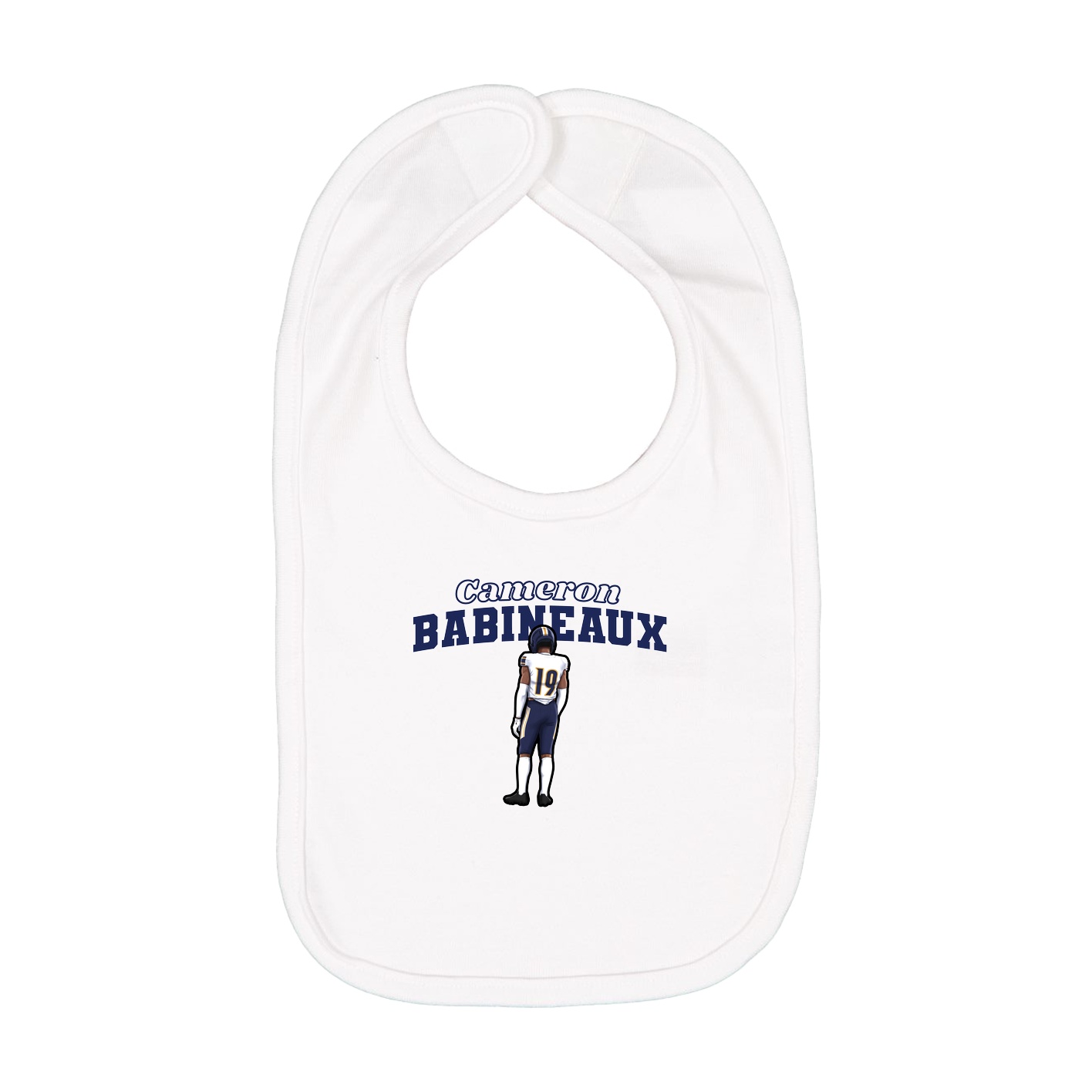 Infant Bib — Name Arch in White