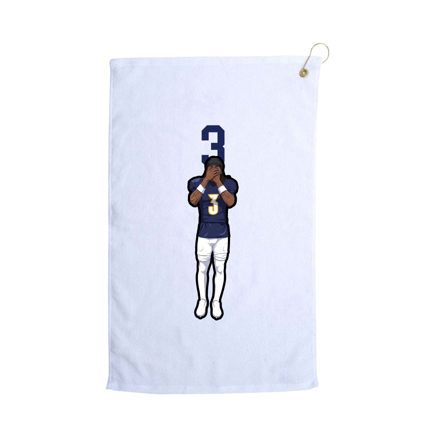 Golf Towel — Number Top in White