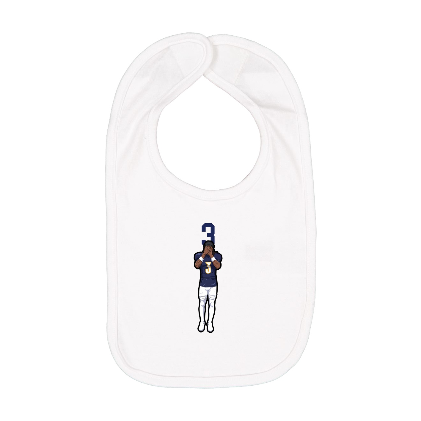 Infant Bib — Number Top in White
