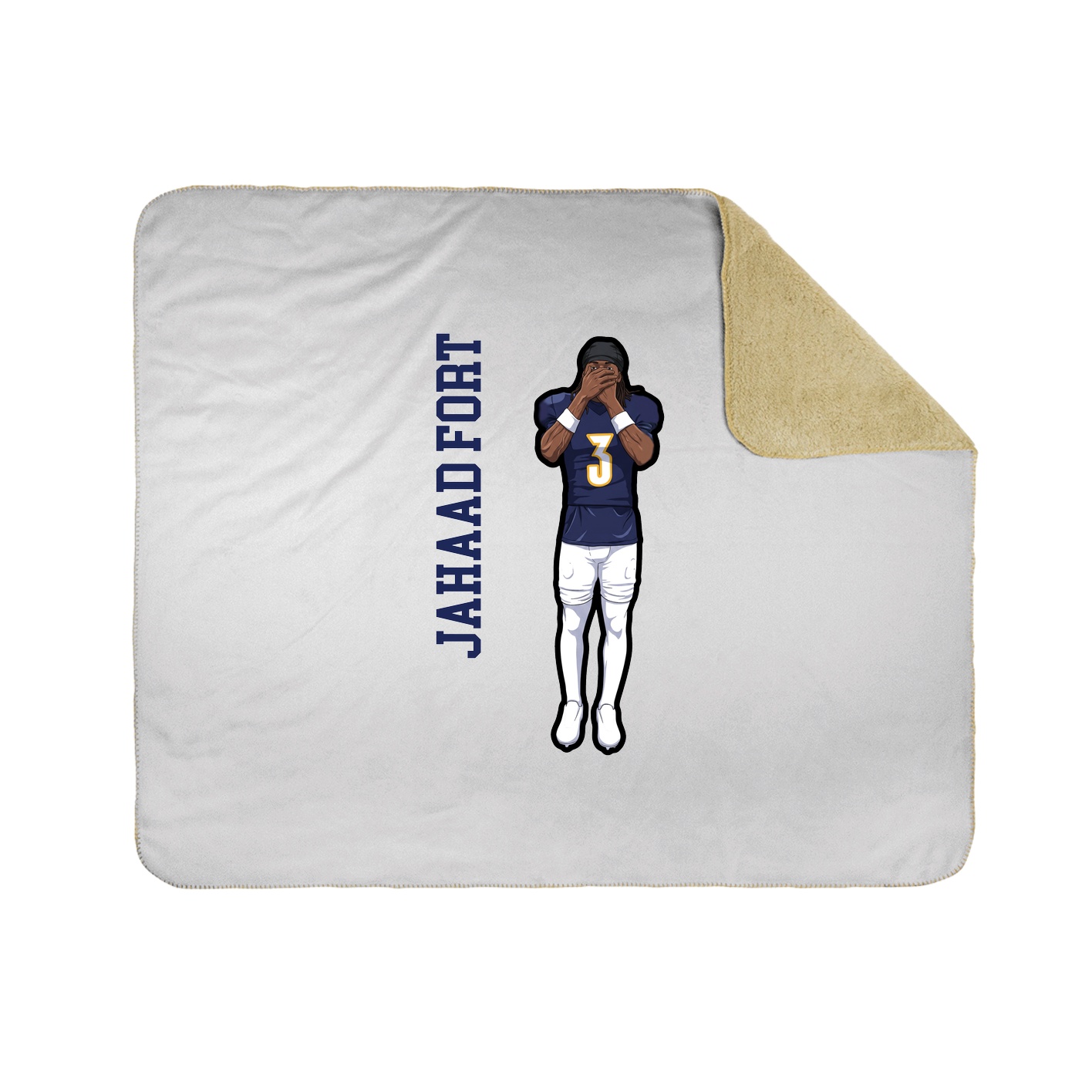 Throw Blanket — Name Vertical in White