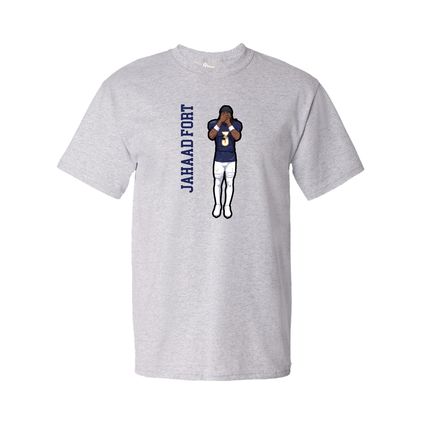 Youth Tee — Name Vertical in Grey