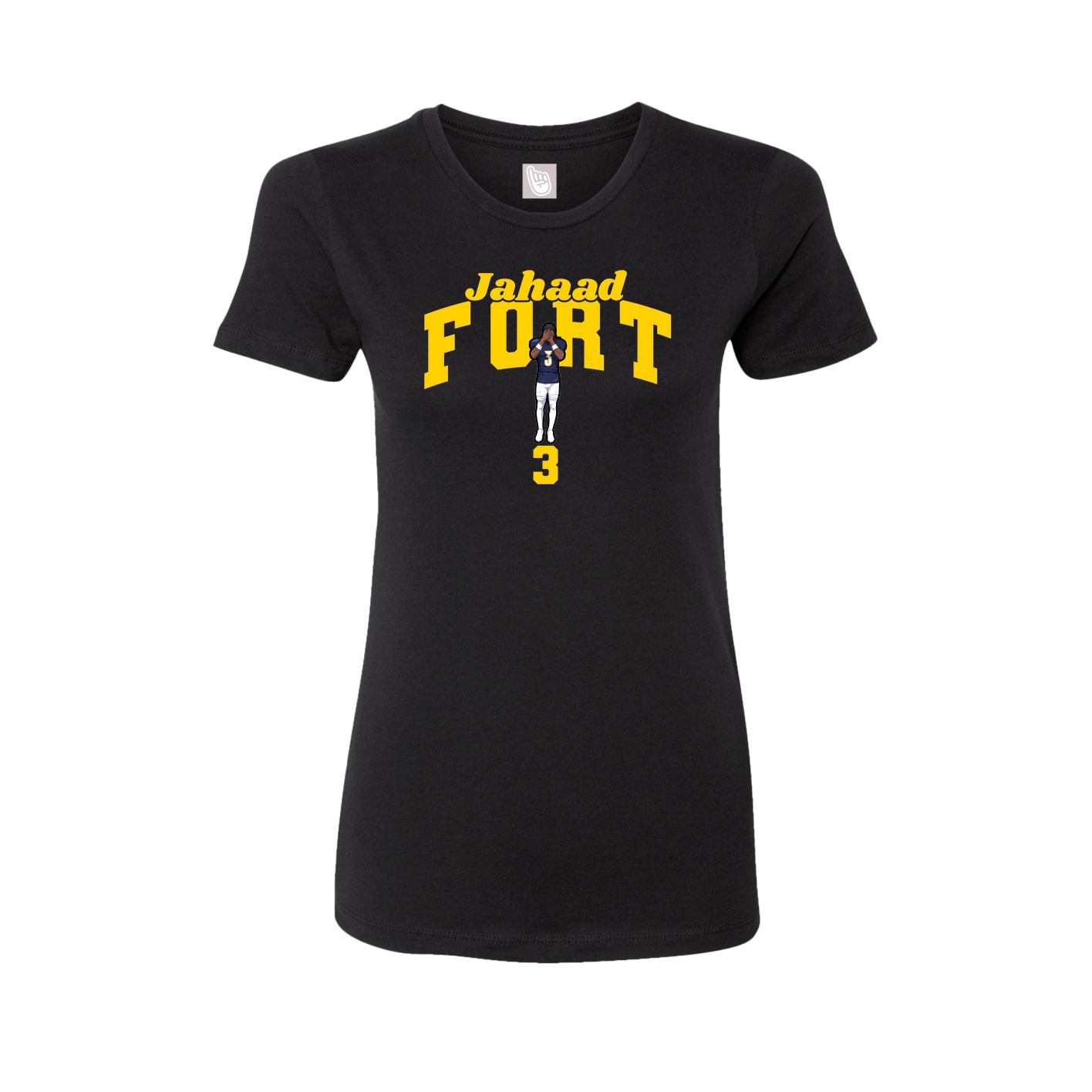 Fitted Women's Tee — Signature Arch in Black