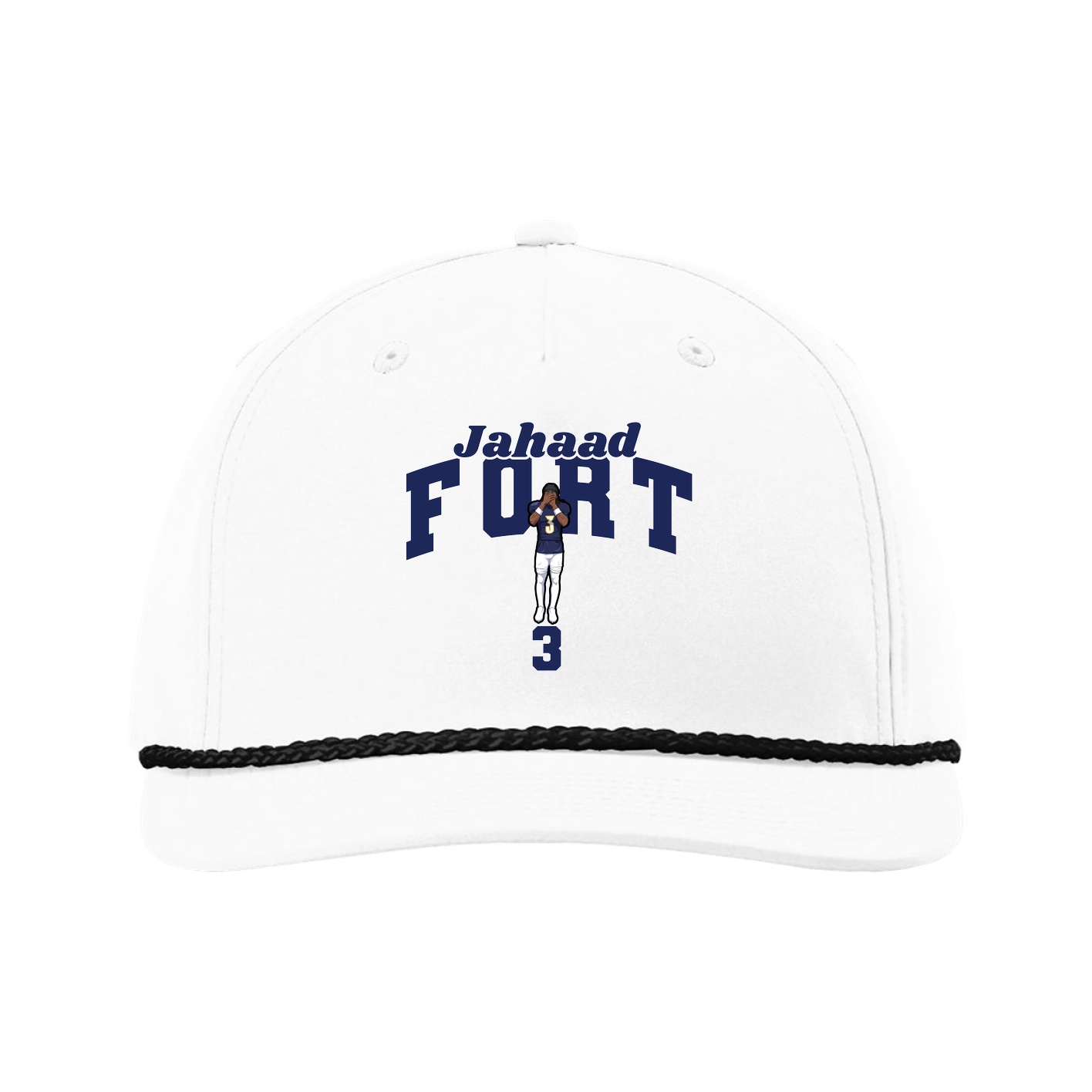 Five-Panel Classic Rope Cap — Signature Arch in White