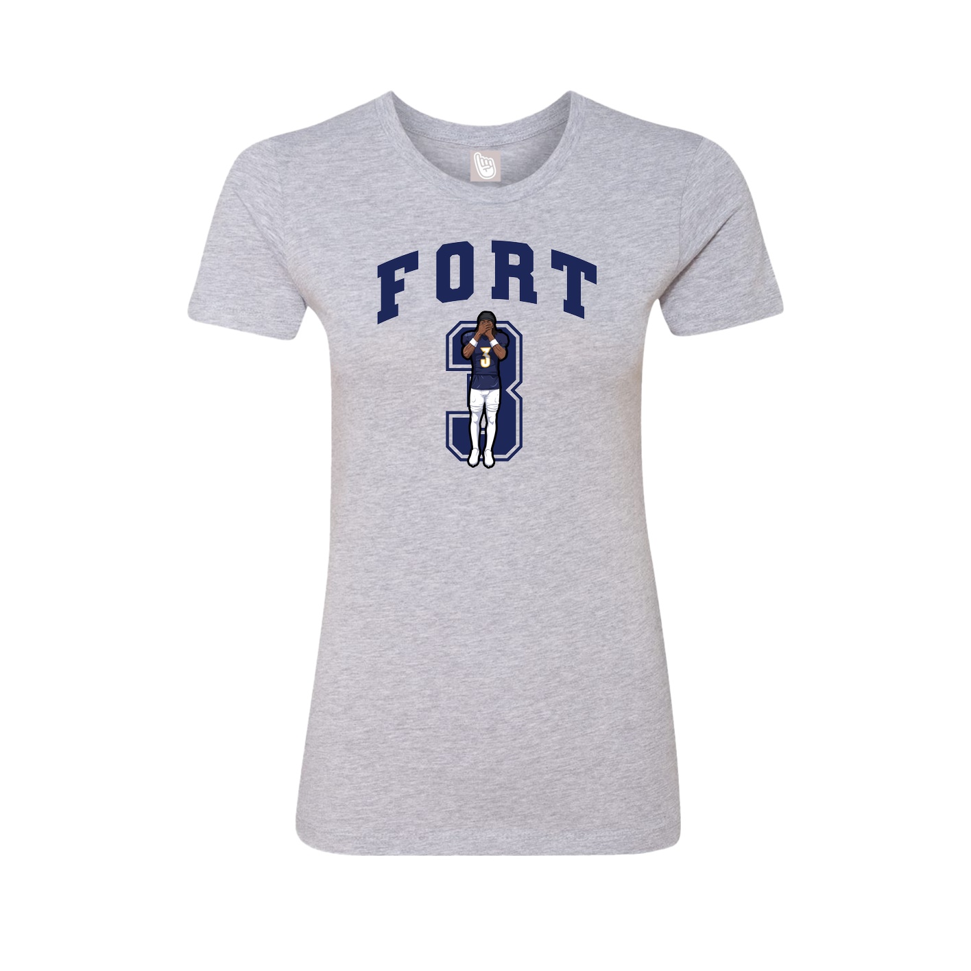 Fitted Women's Tee — Number in Grey