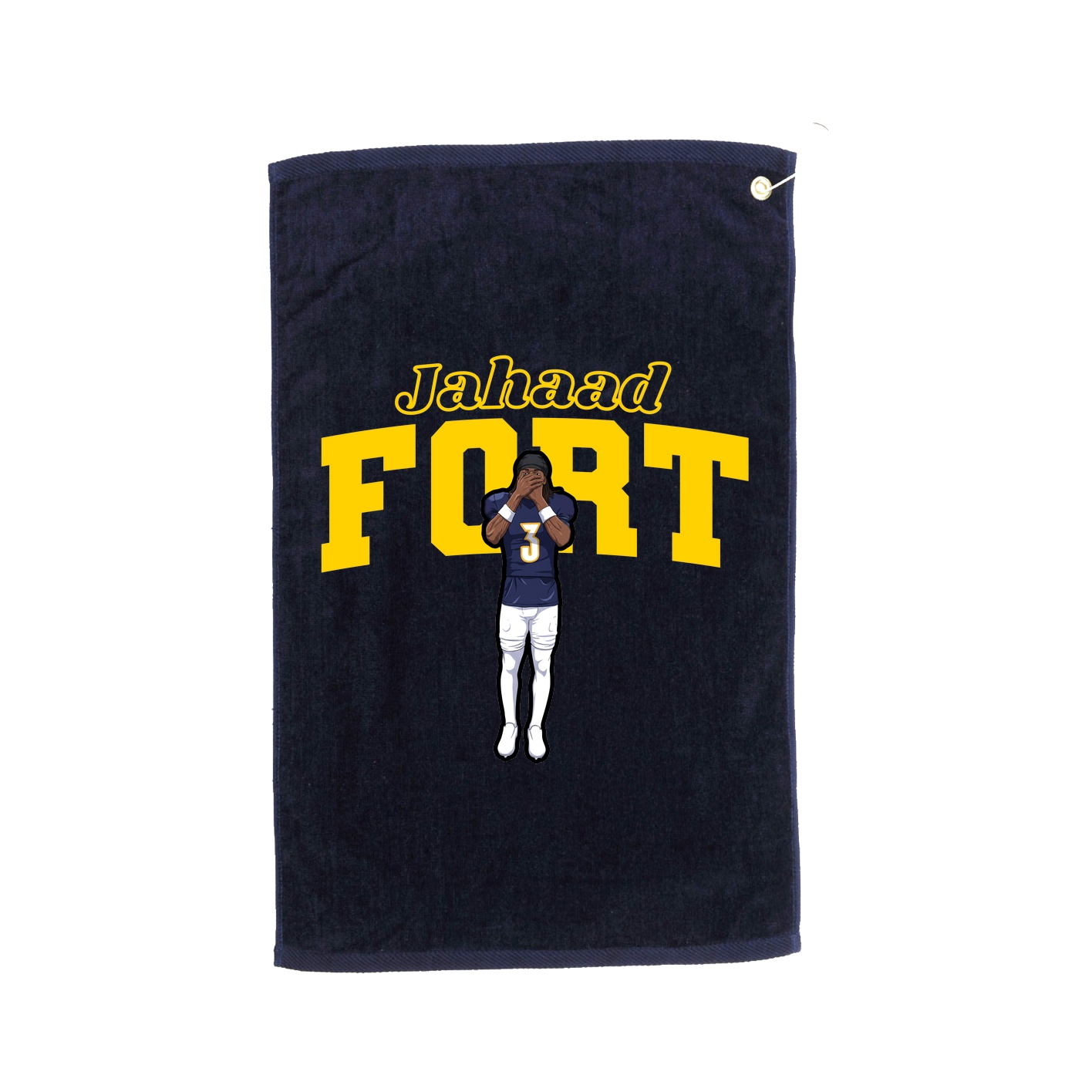 Golf Towel — Name Arch in Navy