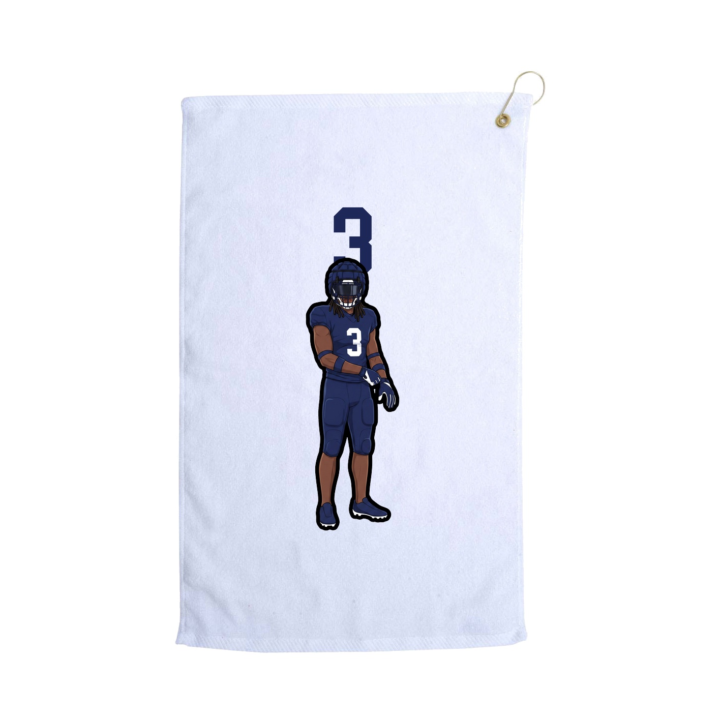 Golf Towel — Number Top in White