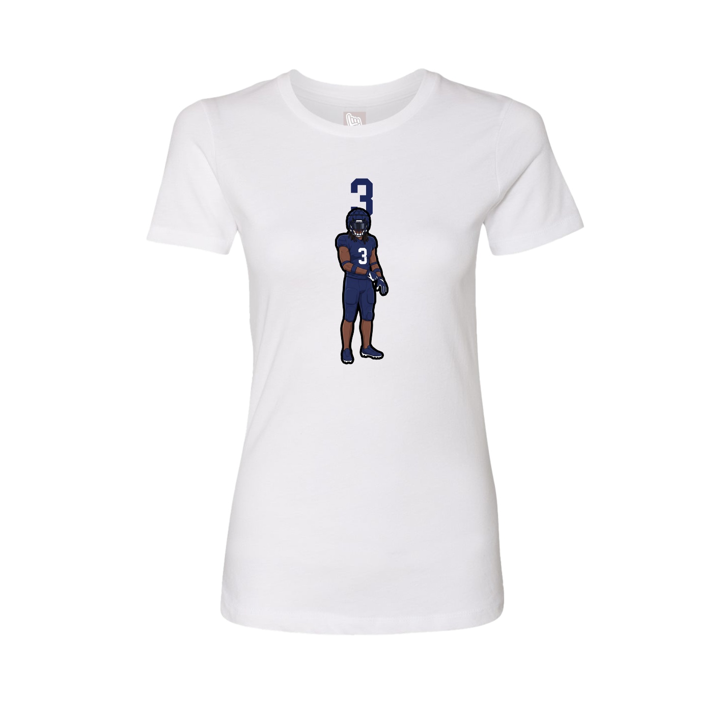 Fitted Women's Tee — Number Top in White
