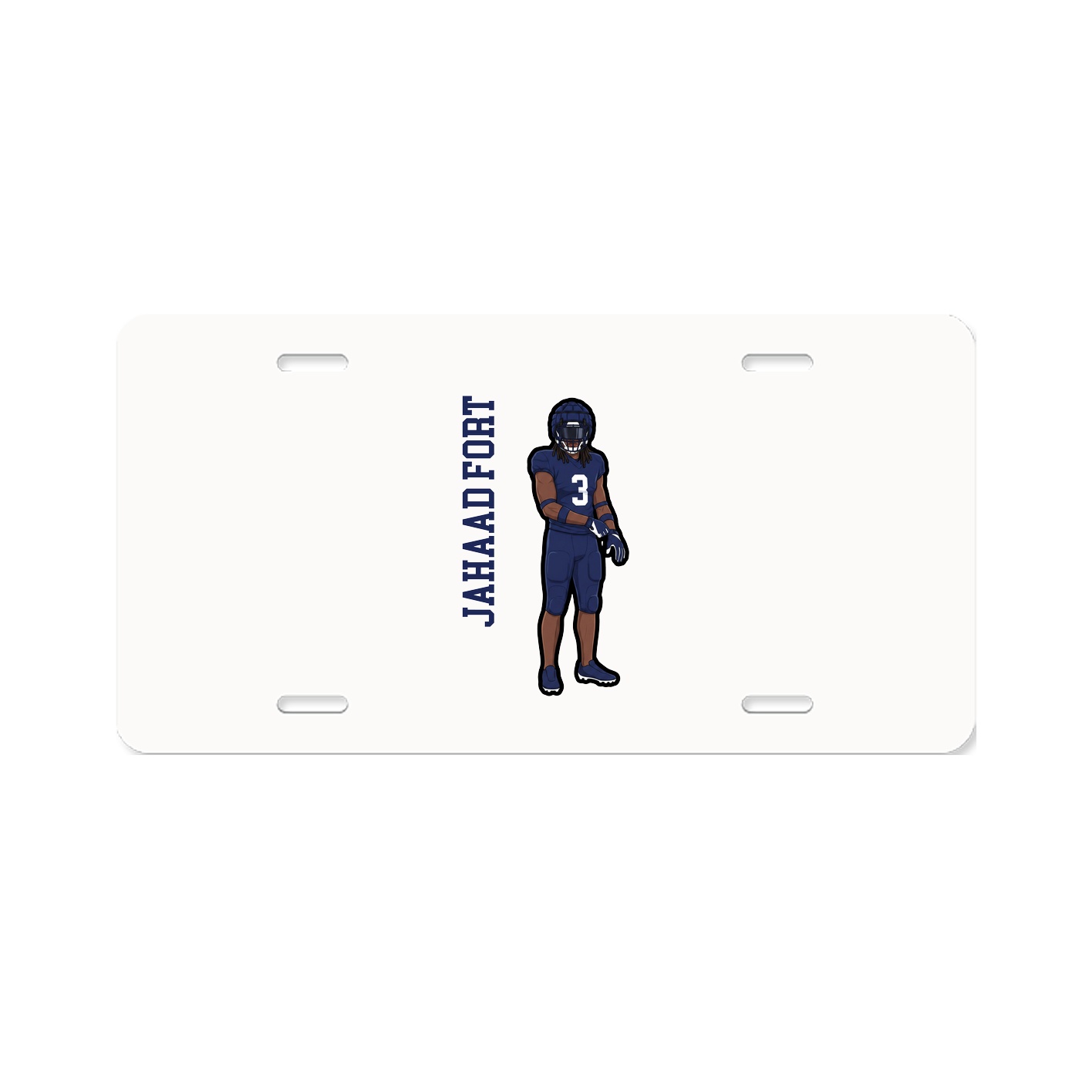 License Plate — Name Vertical in Classic