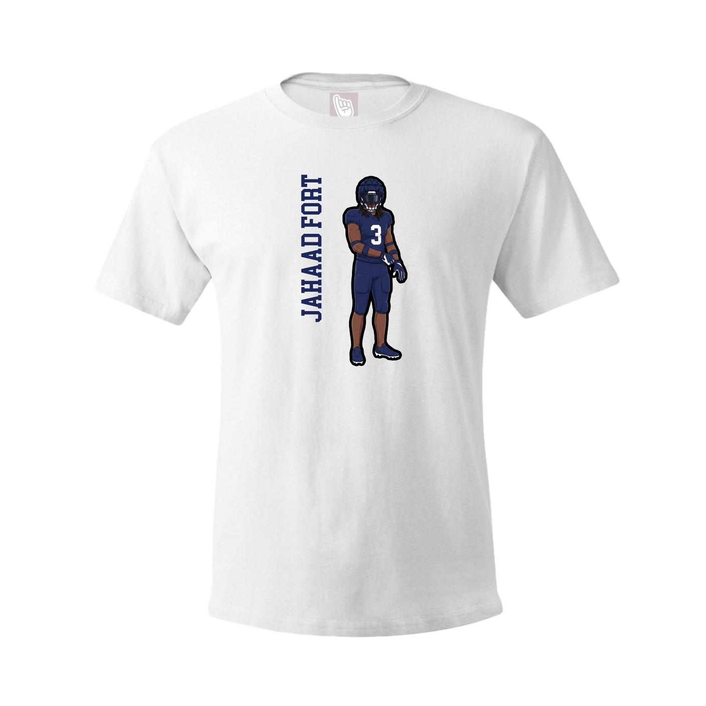 Youth Tee — Name Vertical in White