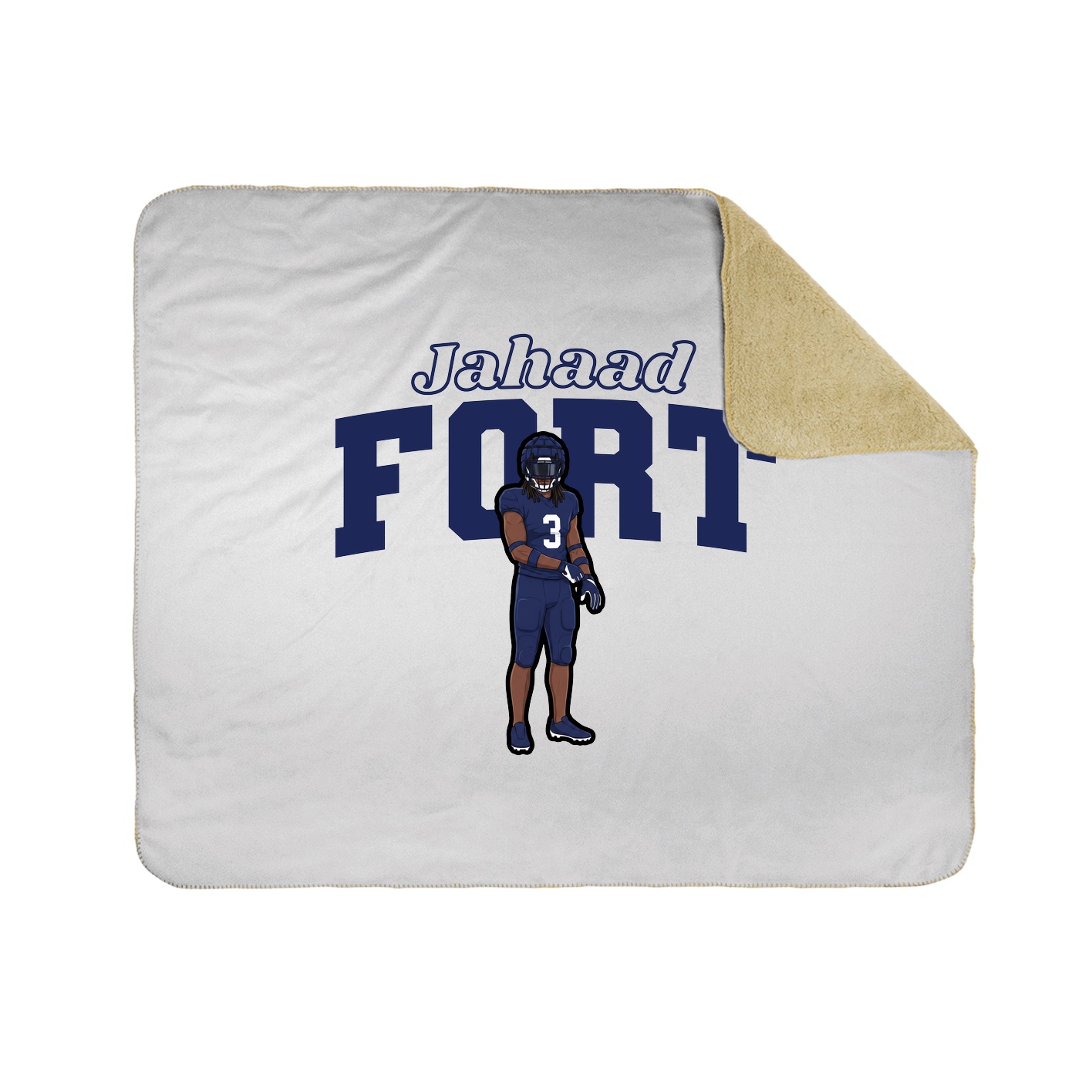 Throw Blanket — Name Arch in White