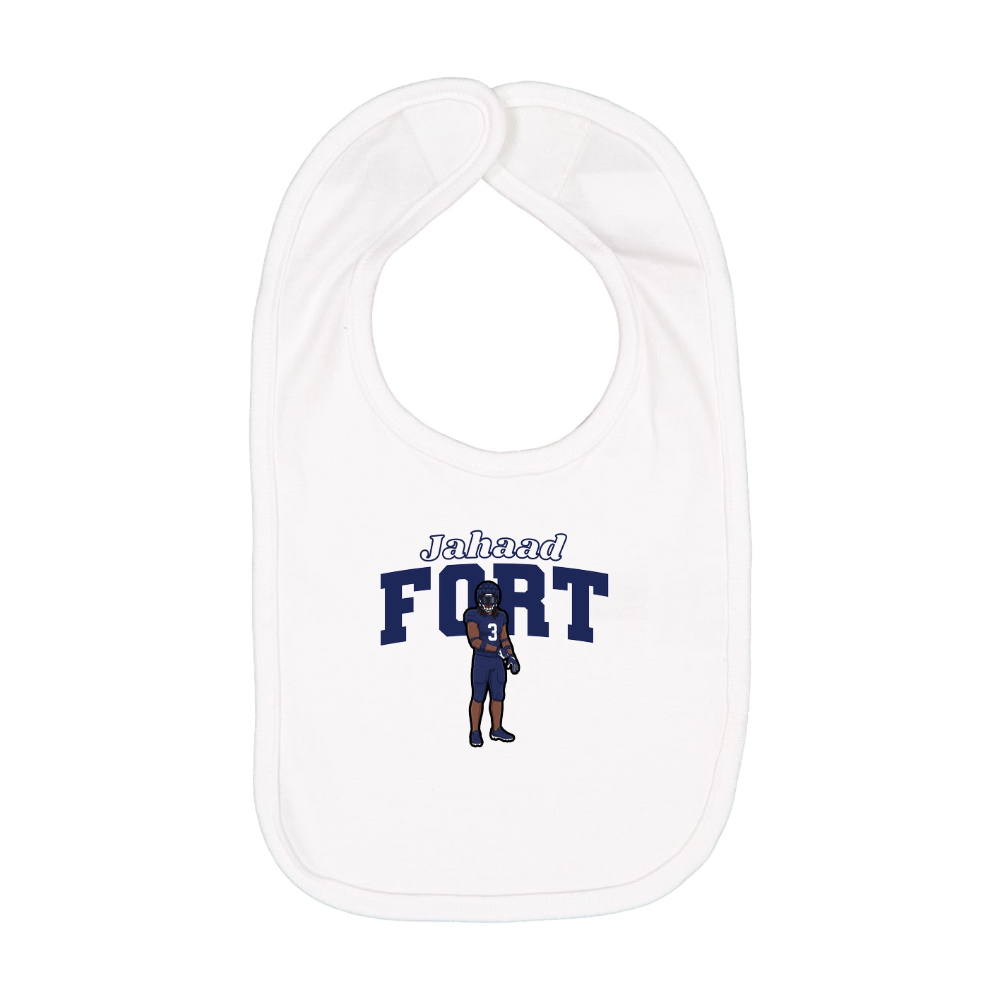 Infant Bib — Name Arch in White