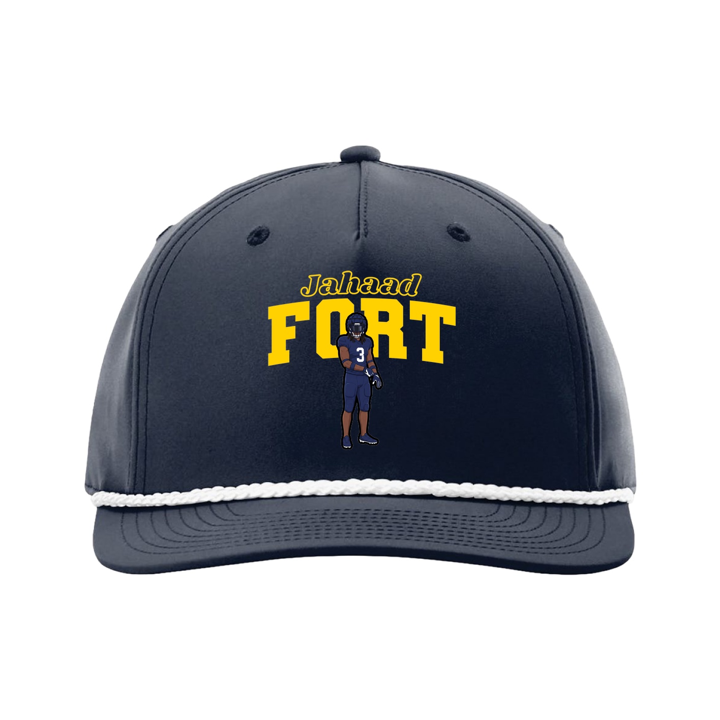 Five-Panel Classic Rope Cap — Name Arch in Navy