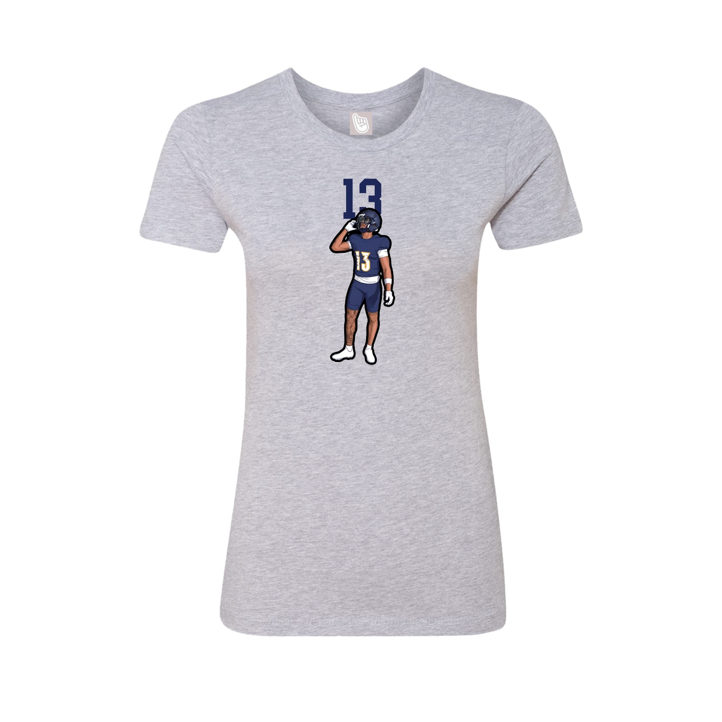 Fitted Women's Tee — Number Top in Grey